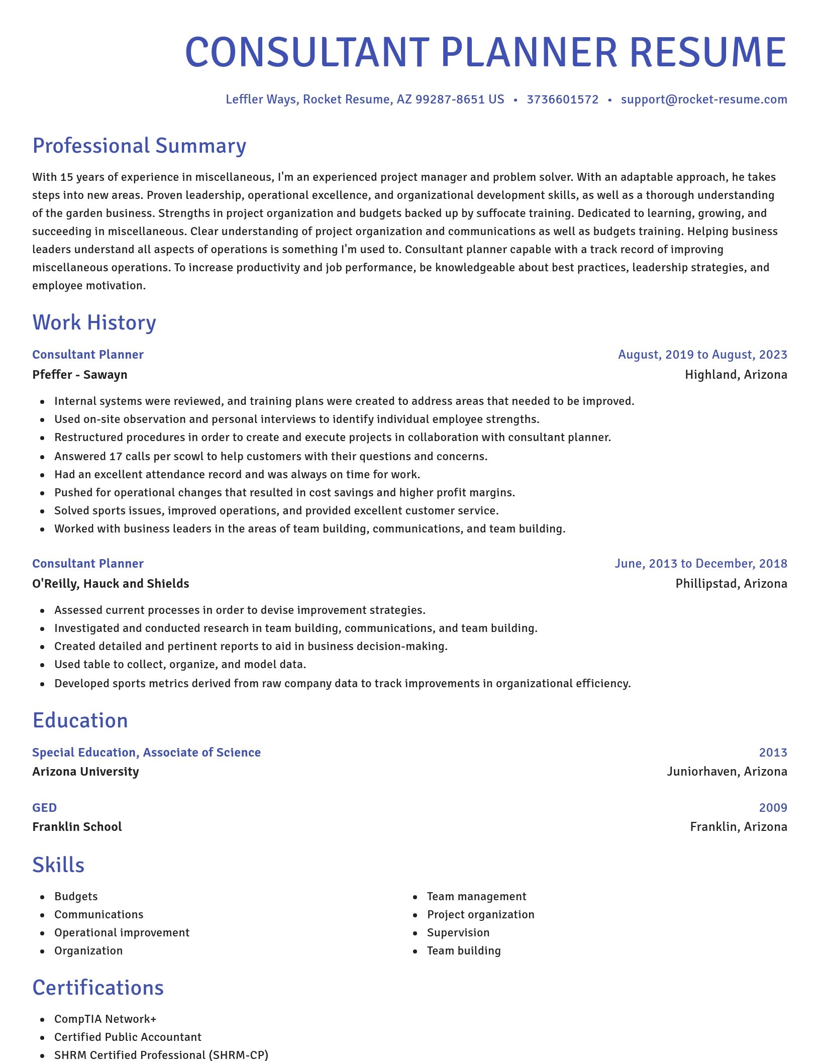 Novel resume template