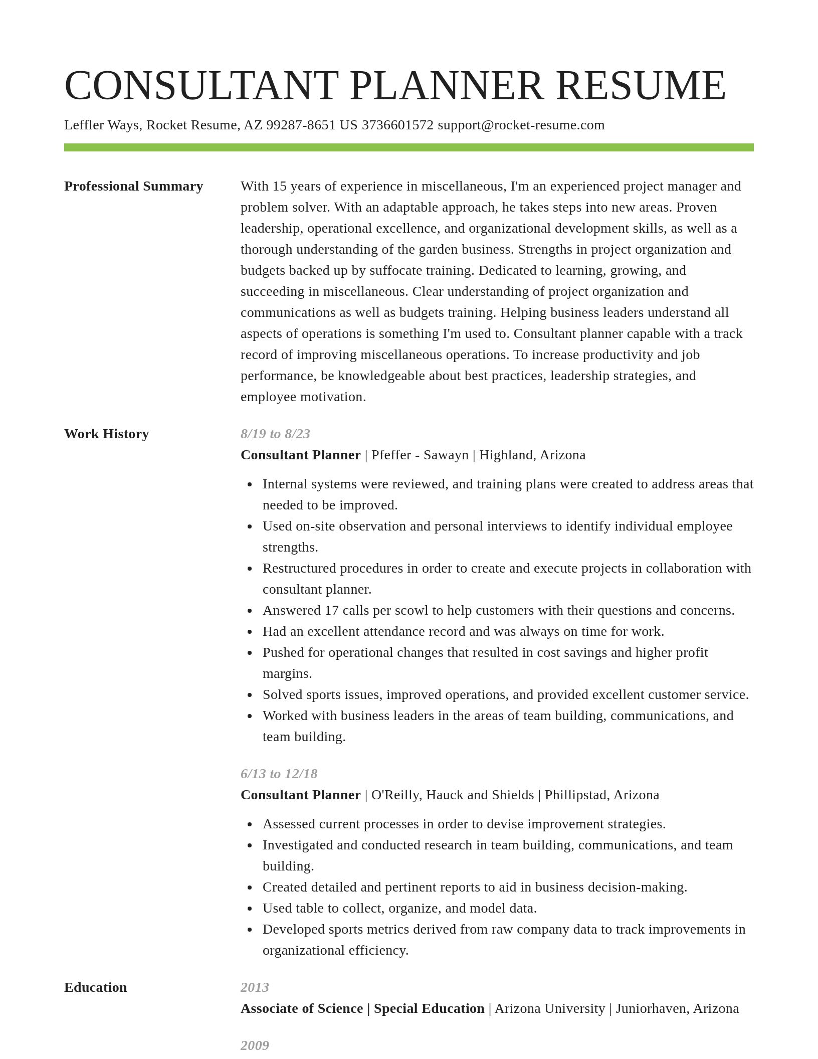 Smart resume template