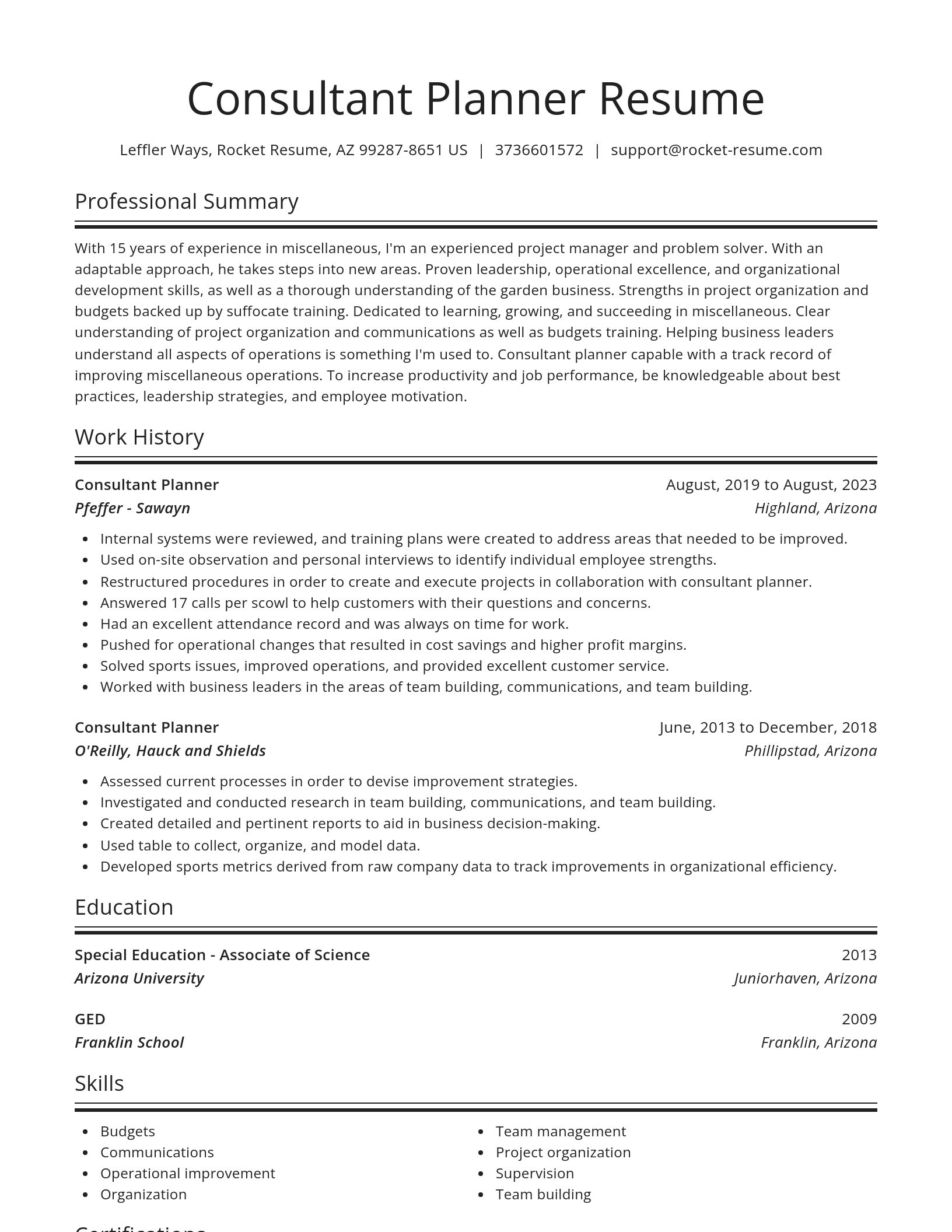 Spotlight resume template