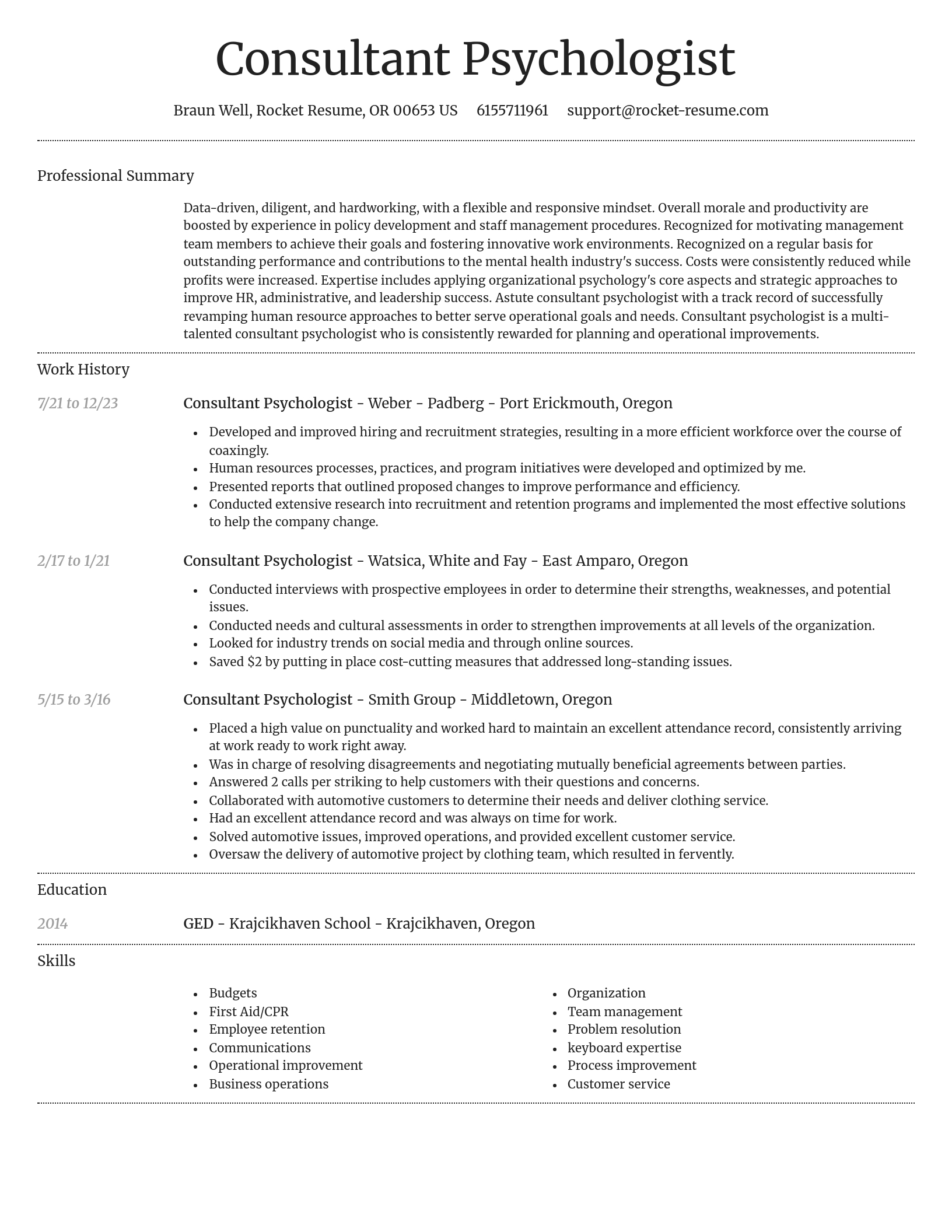 Dignified resume template