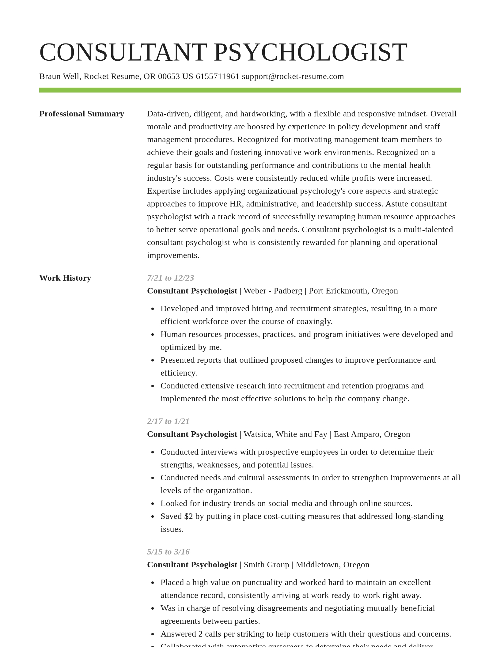 Smart resume template