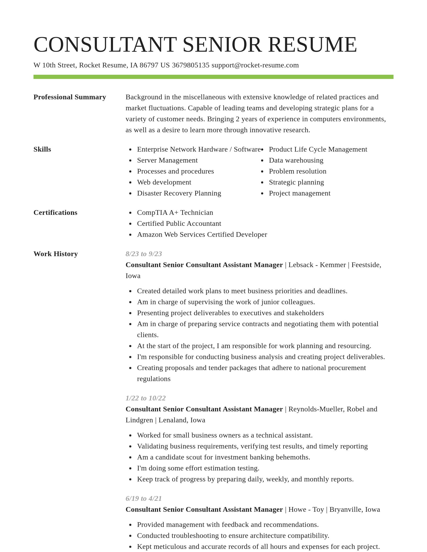 Smart resume template