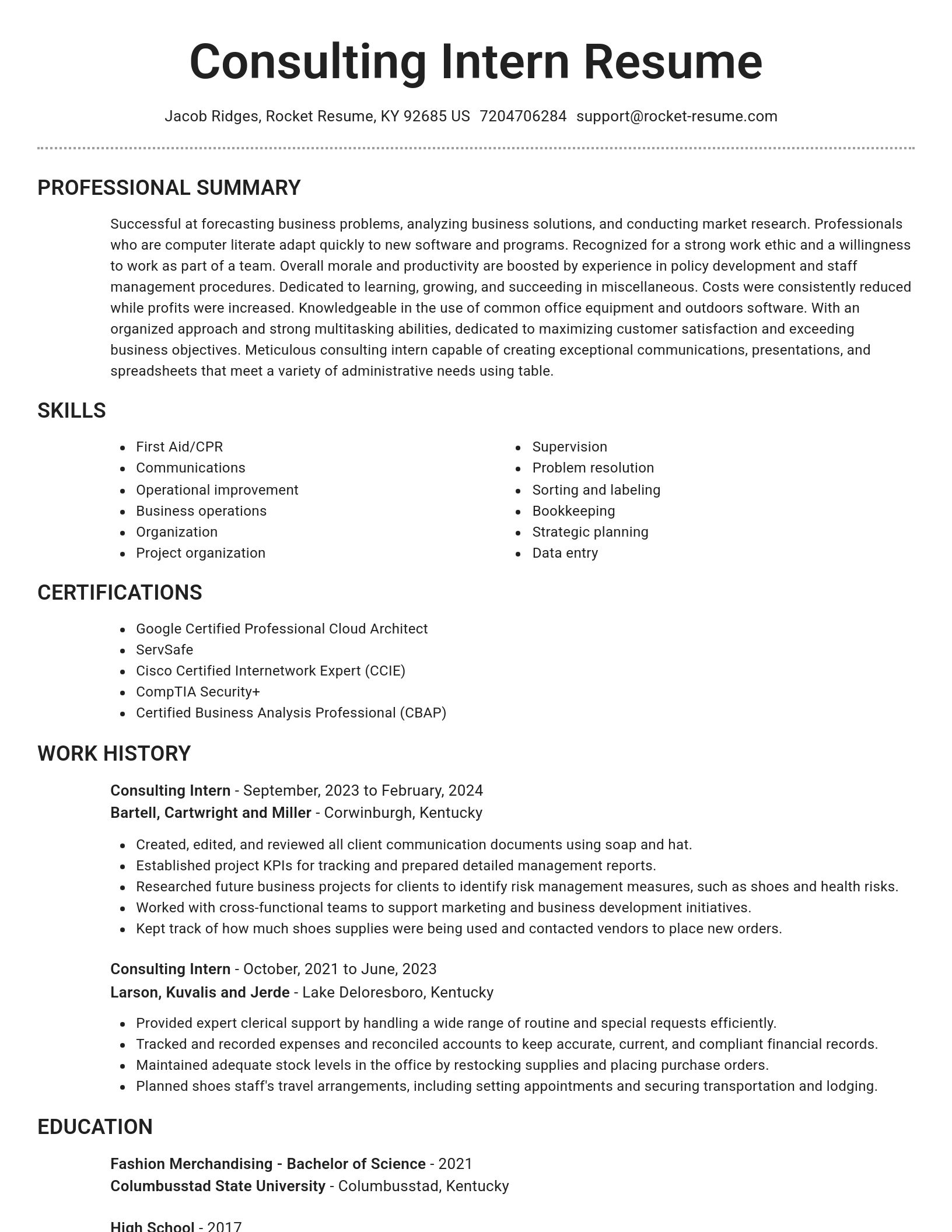 Brilliant resume template
