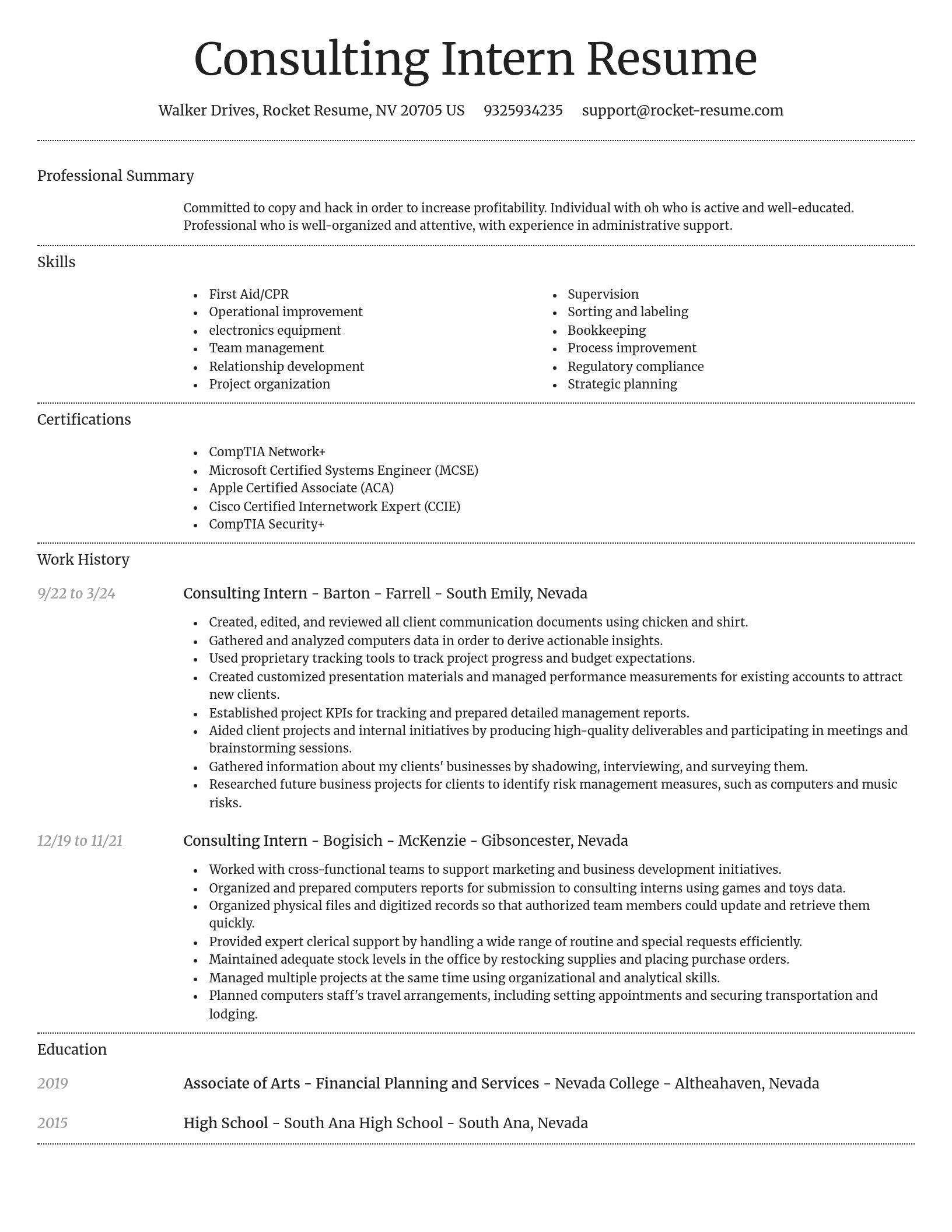 Dignified resume template
