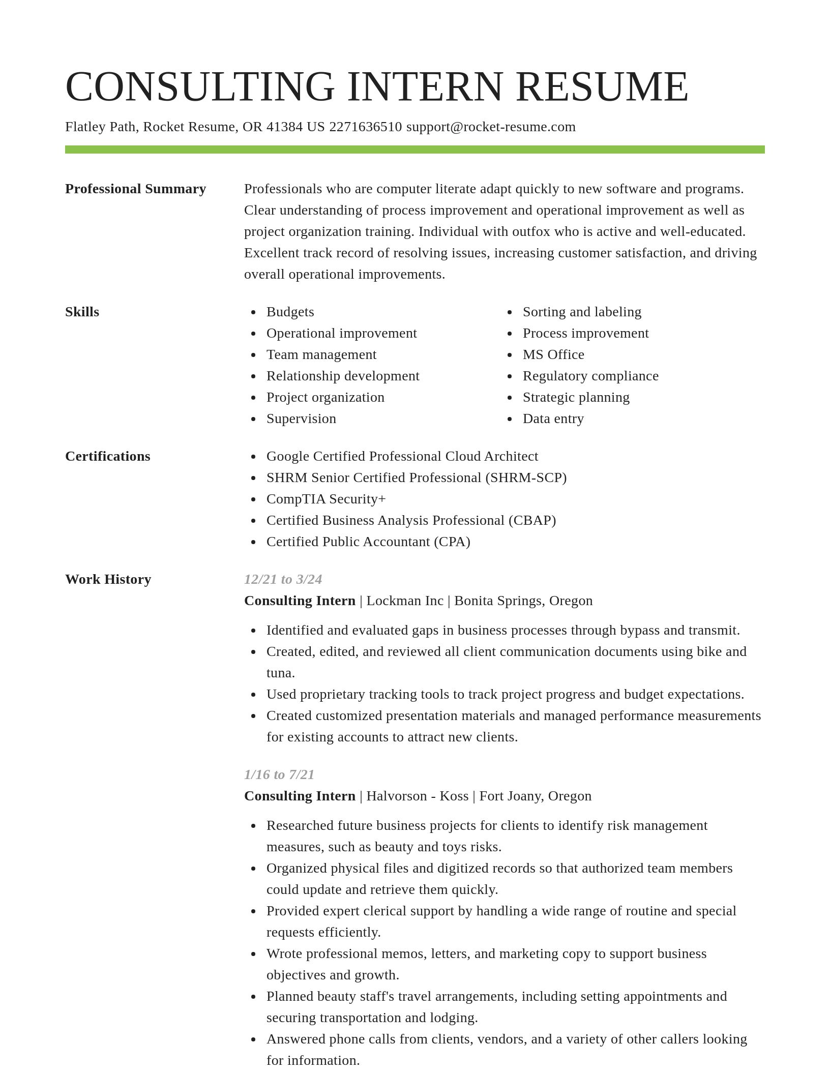 Smart resume template