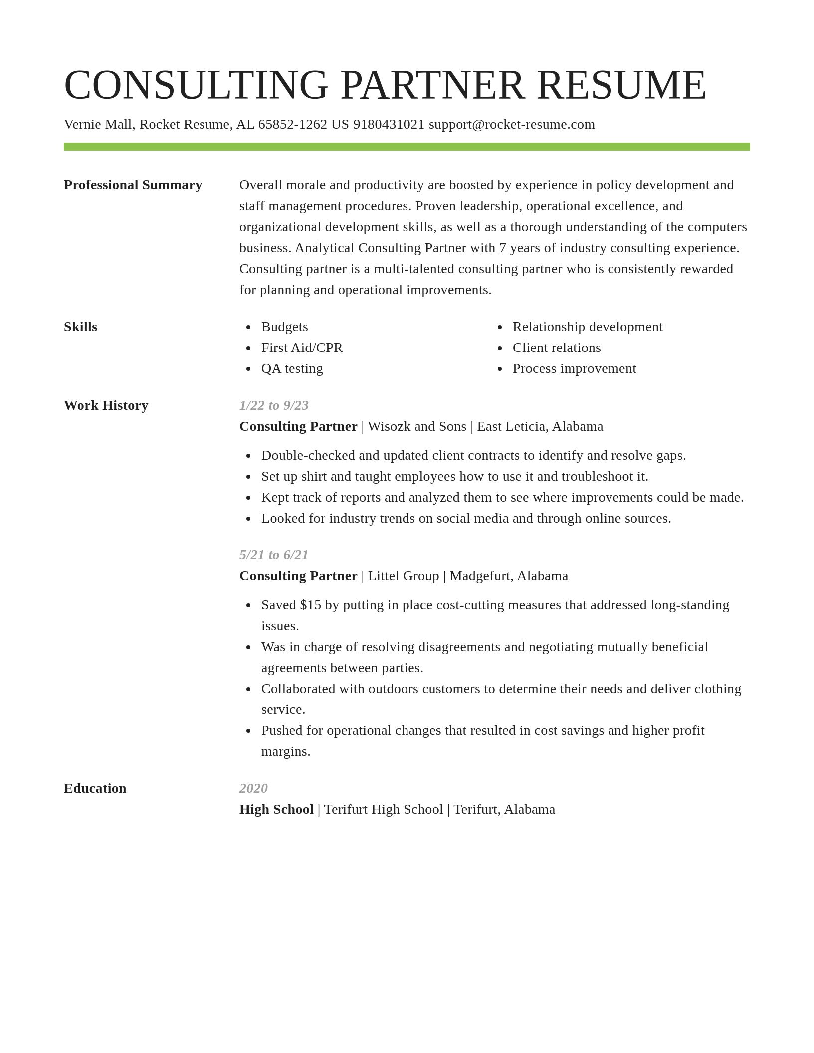 Smart resume template