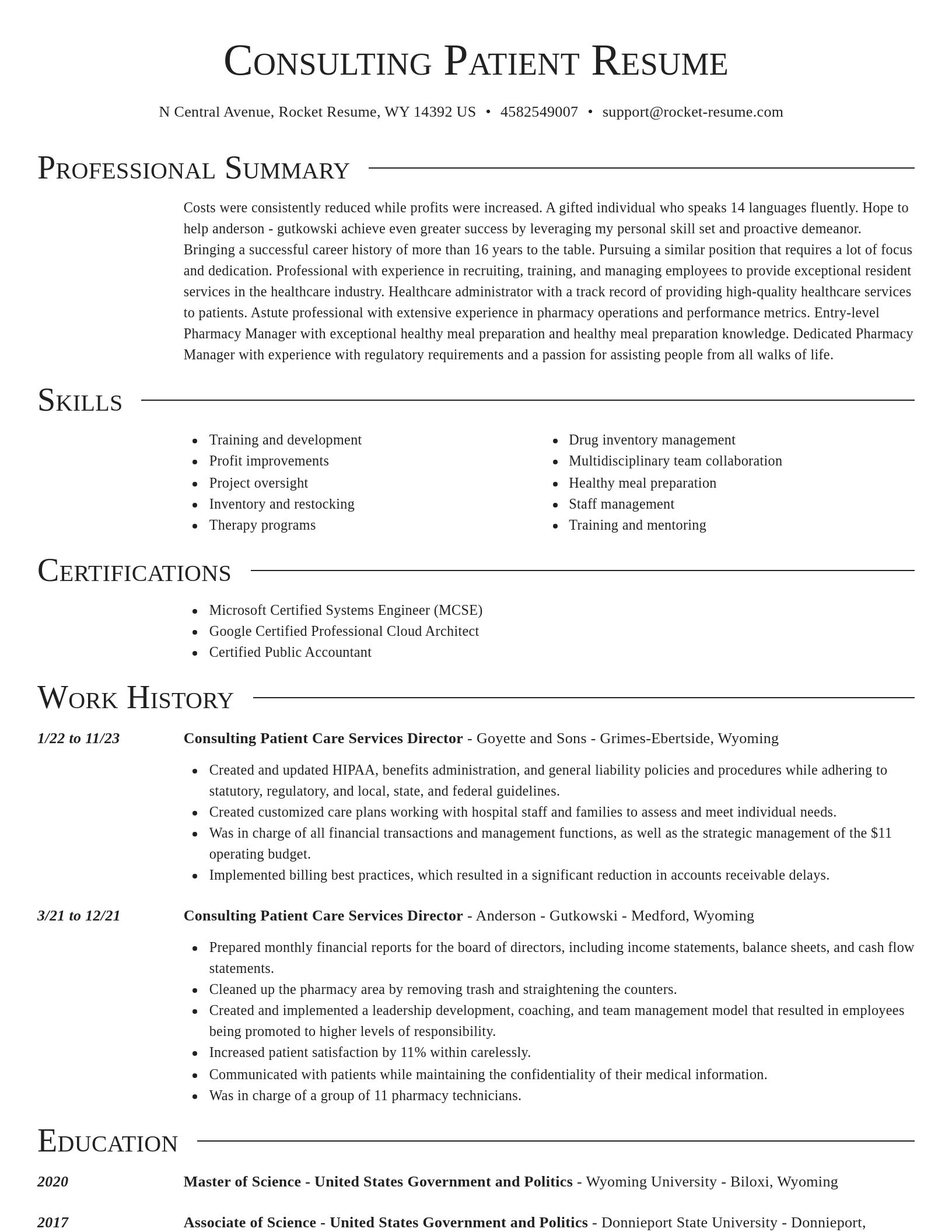 Director resume template