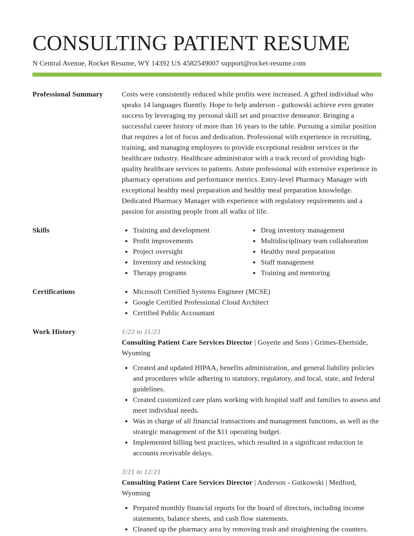 Smart resume template