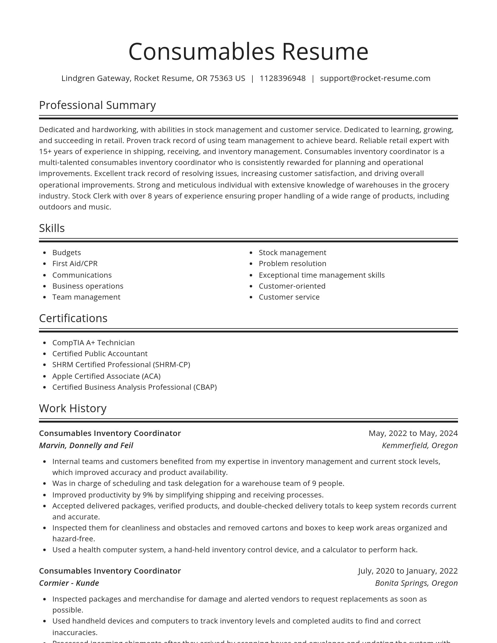 Spotlight resume template