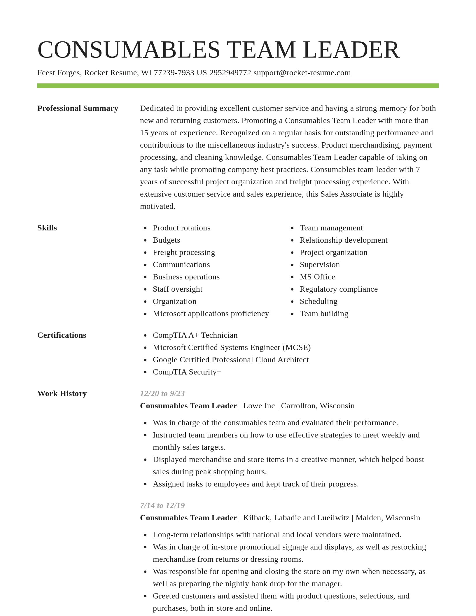Smart resume template