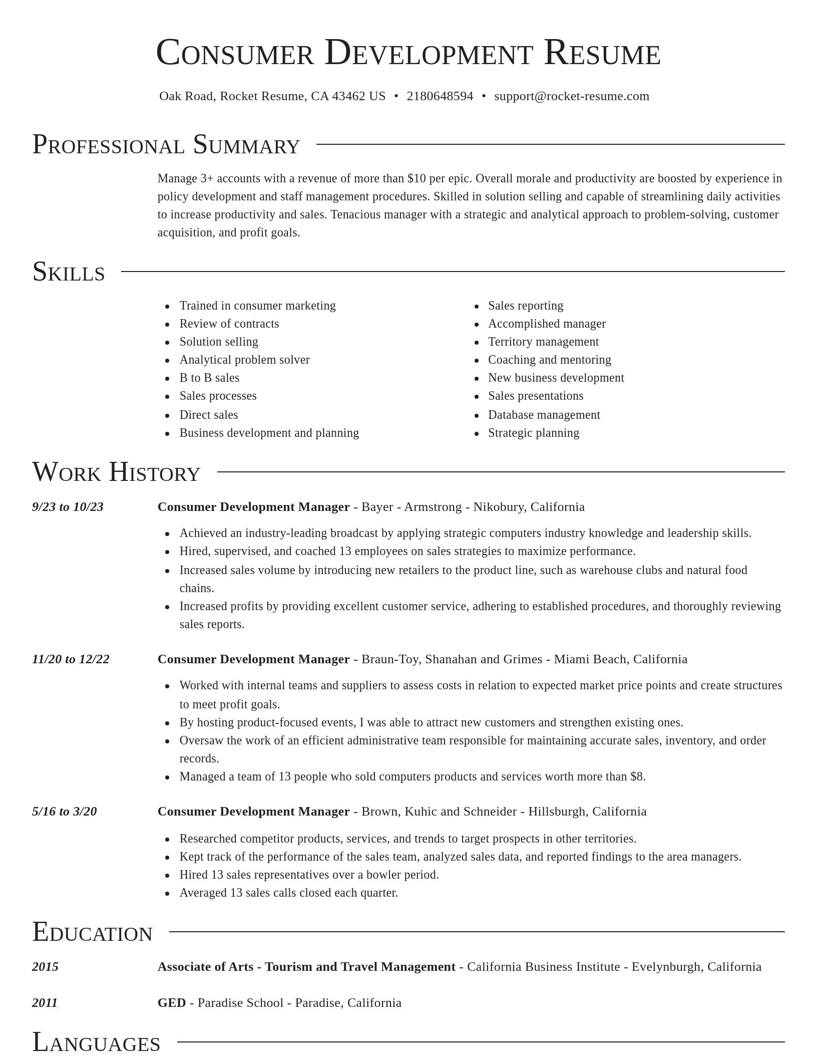 Director resume template