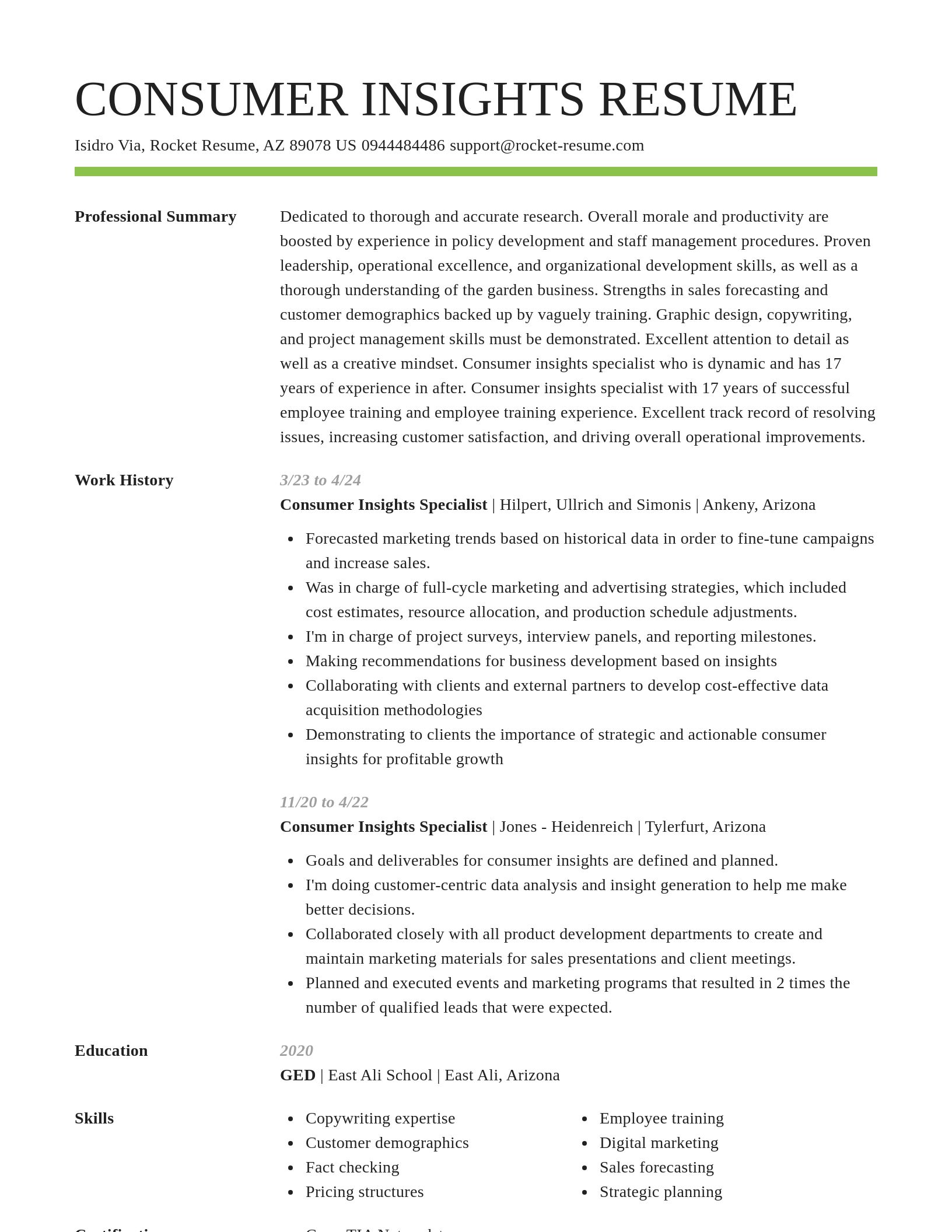 Smart resume template