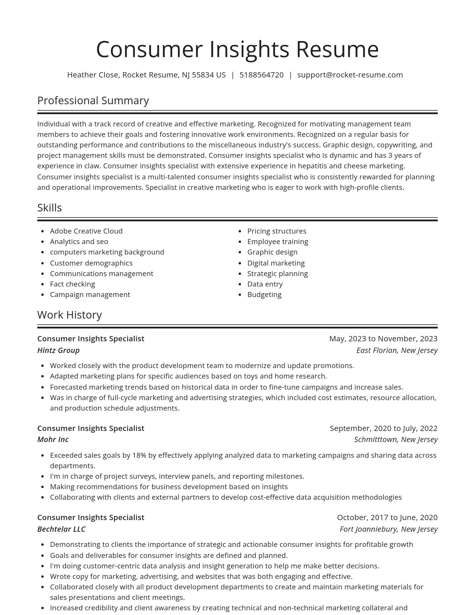 Spotlight resume template