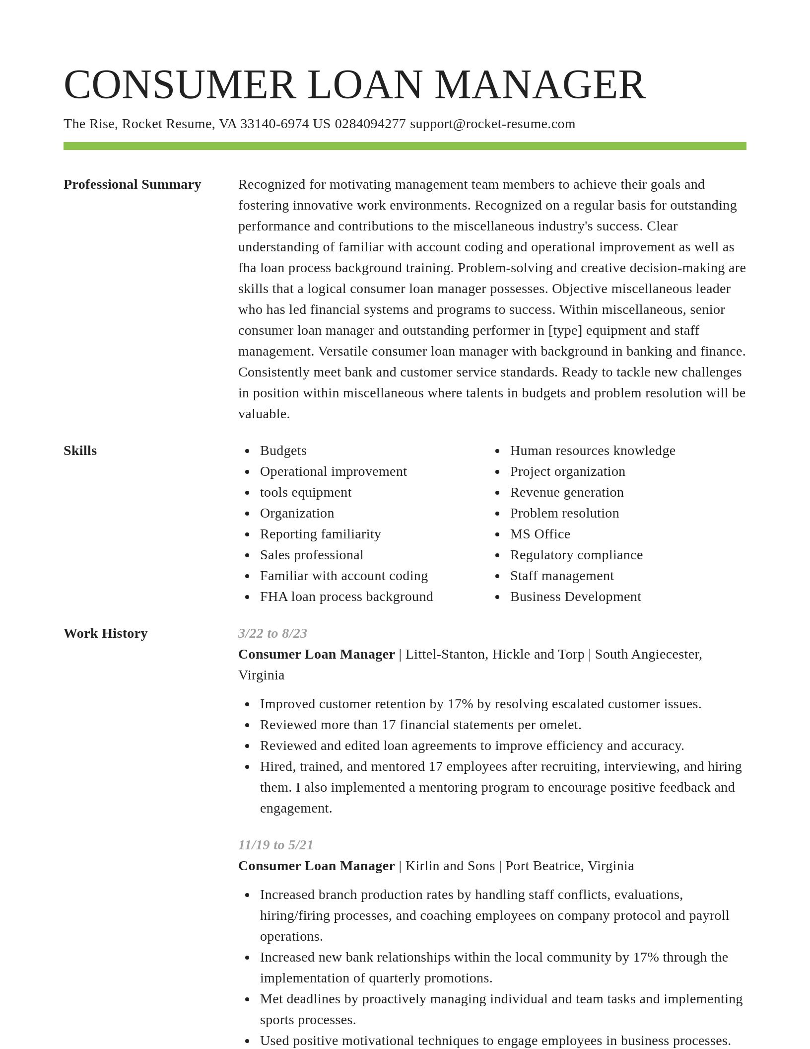 Smart resume template
