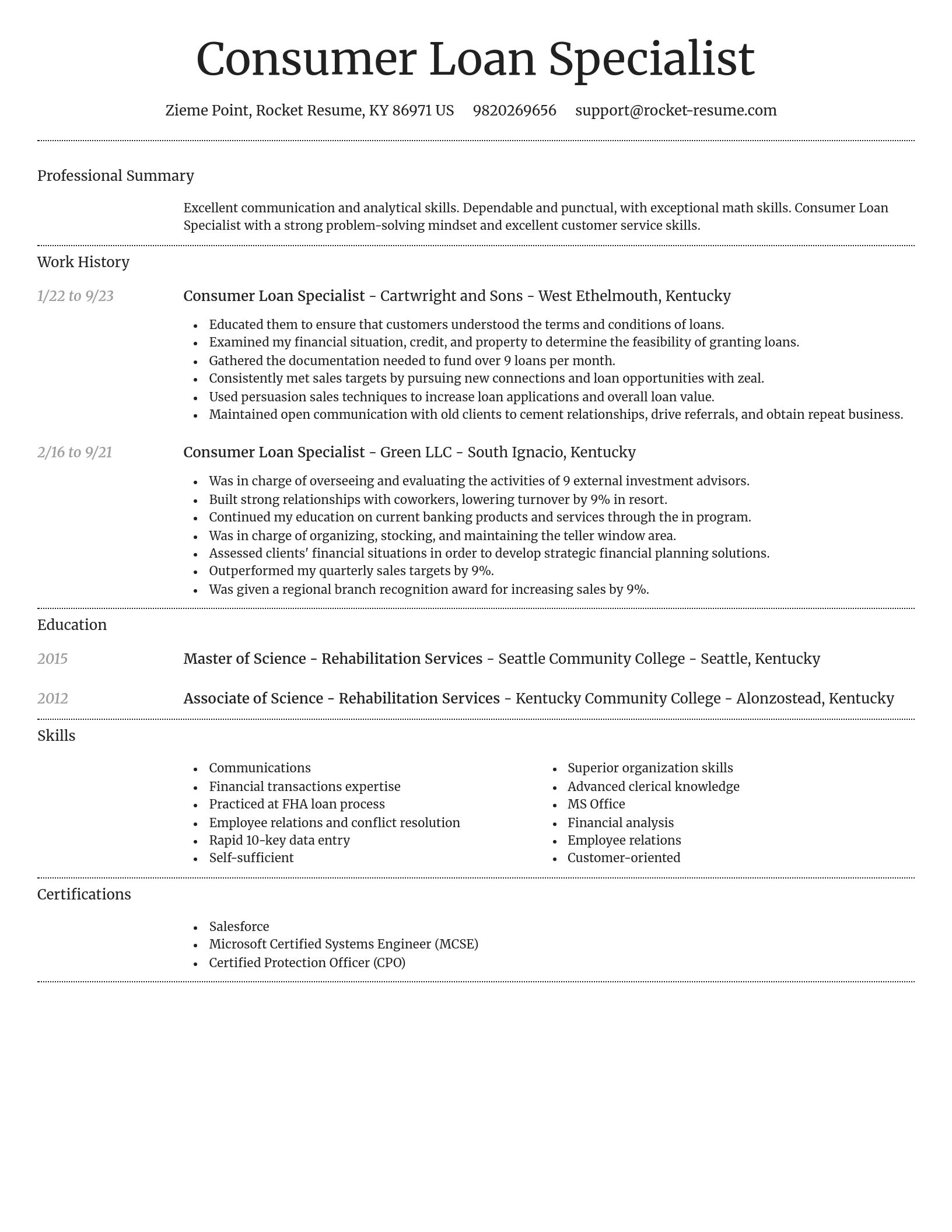 Dignified resume template