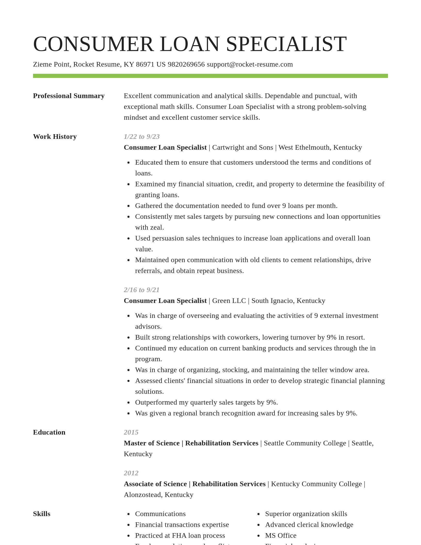 Smart resume template