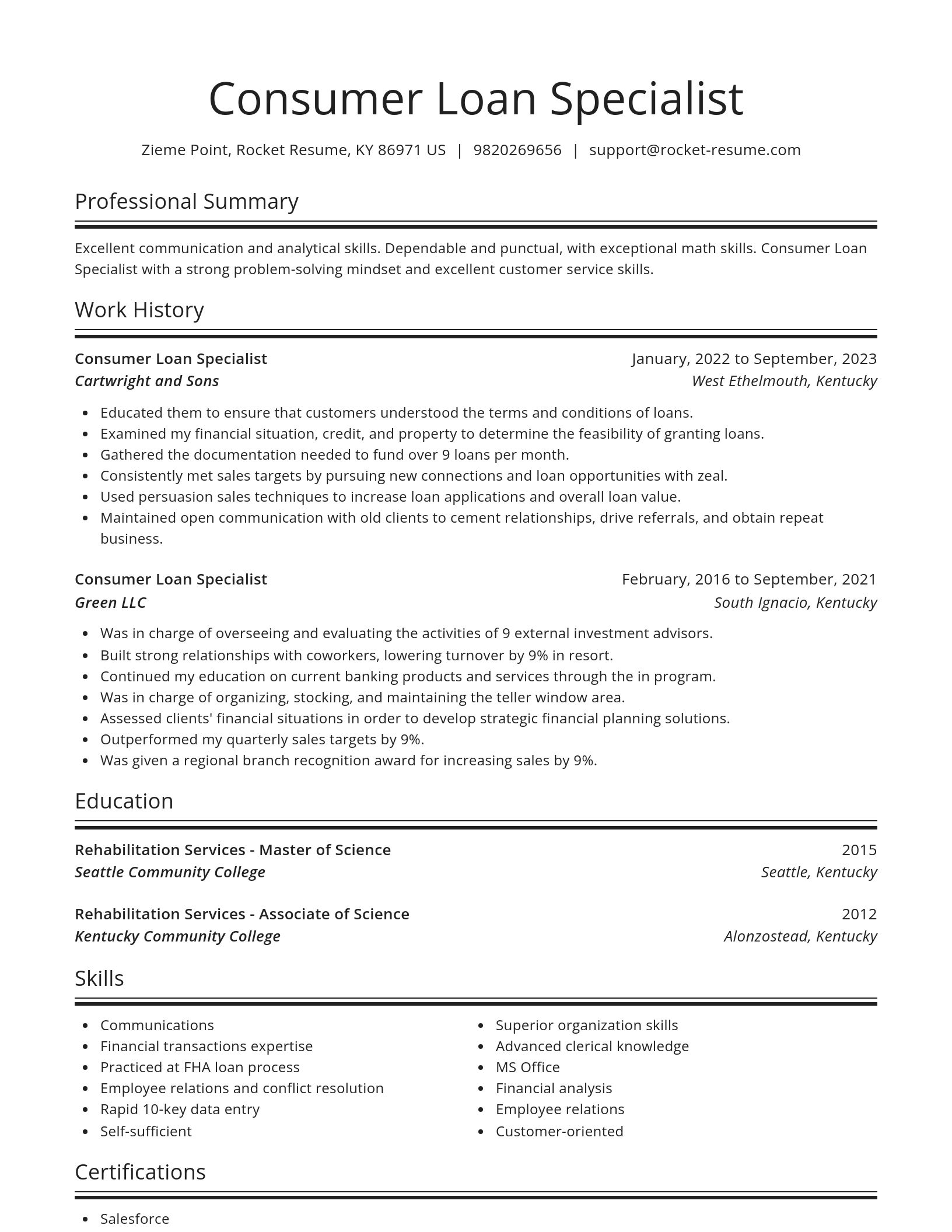 Spotlight resume template