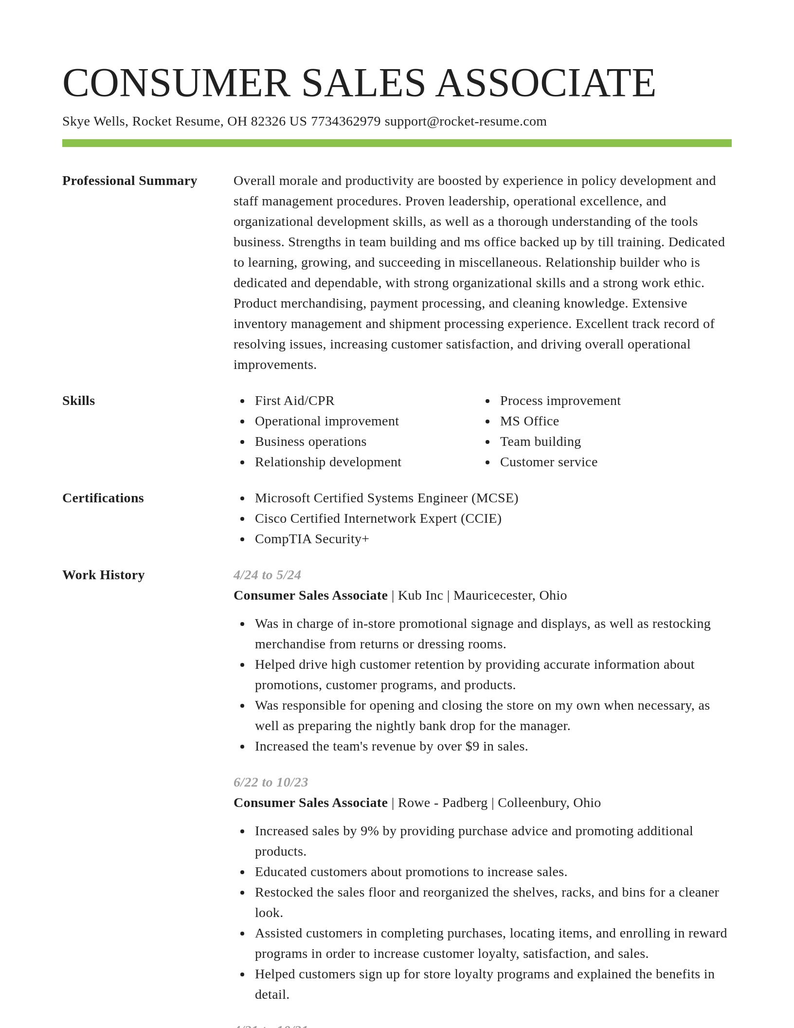 Smart resume template