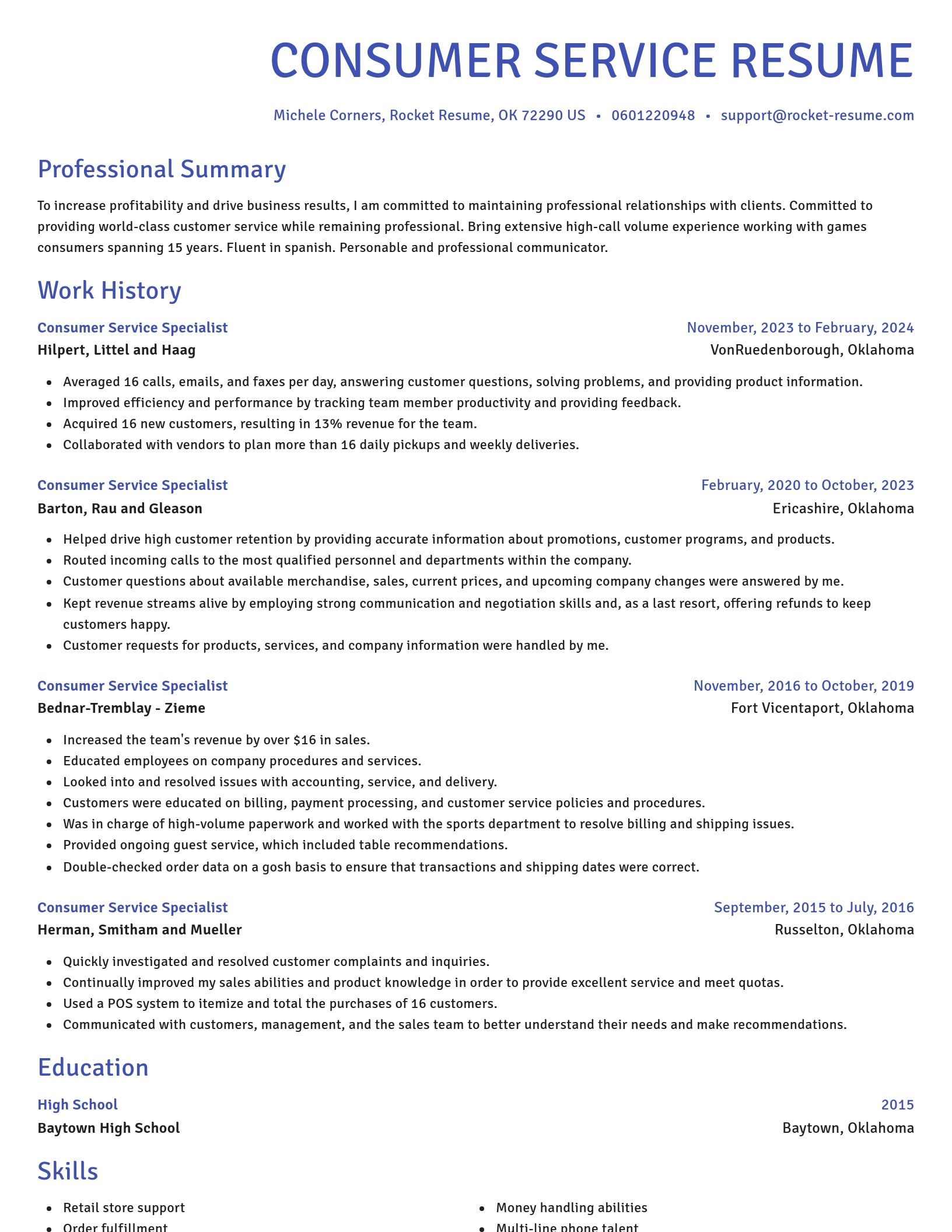 Novel resume template