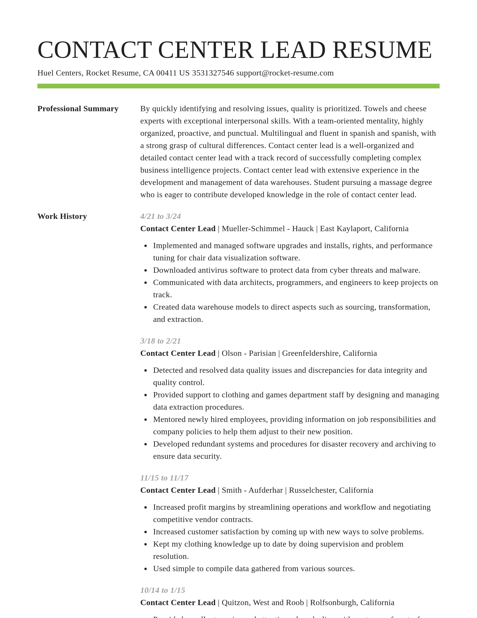 Smart resume template