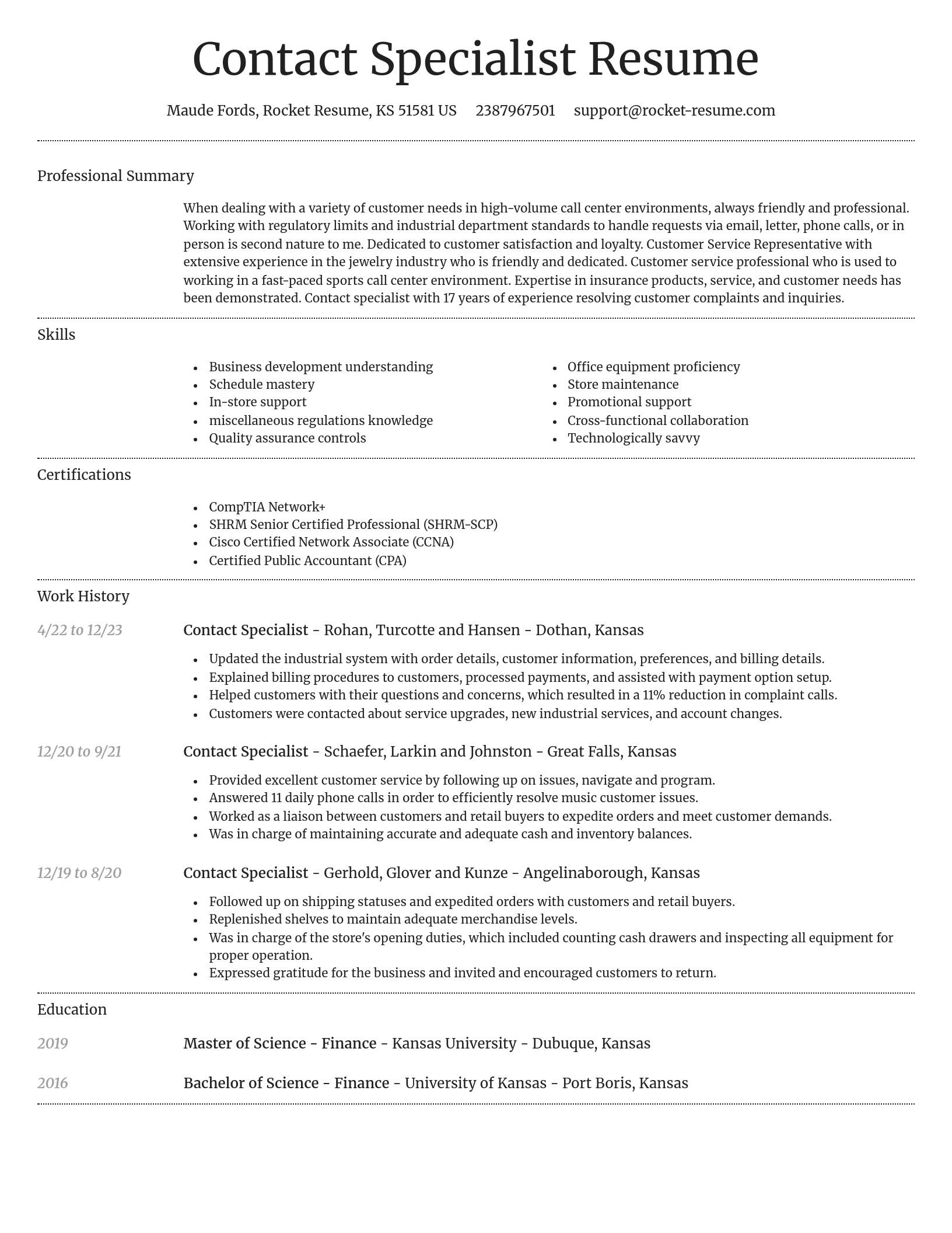 Dignified resume template
