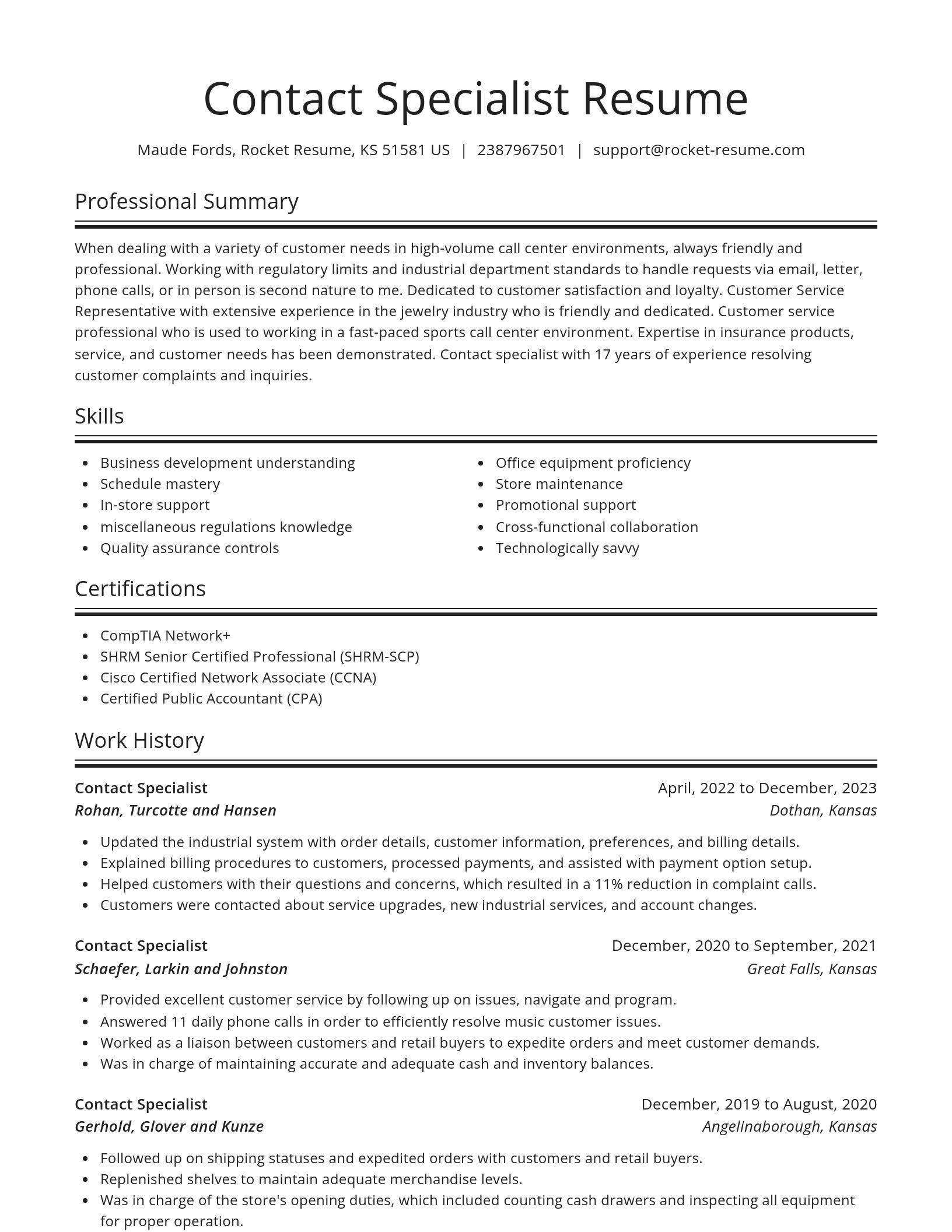 Spotlight resume template