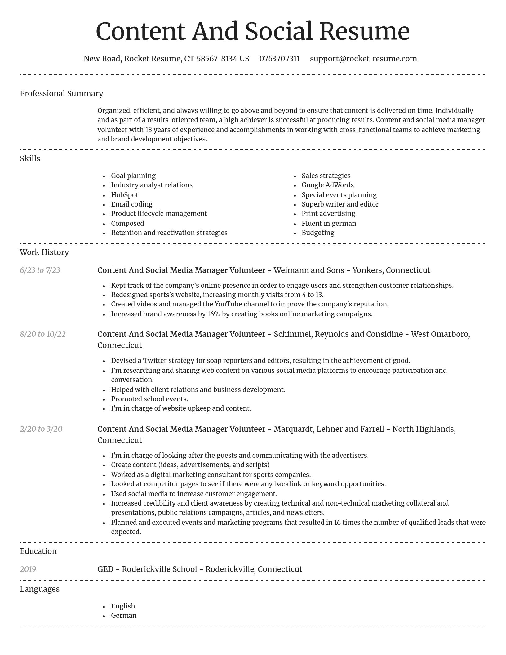 Dignified resume template