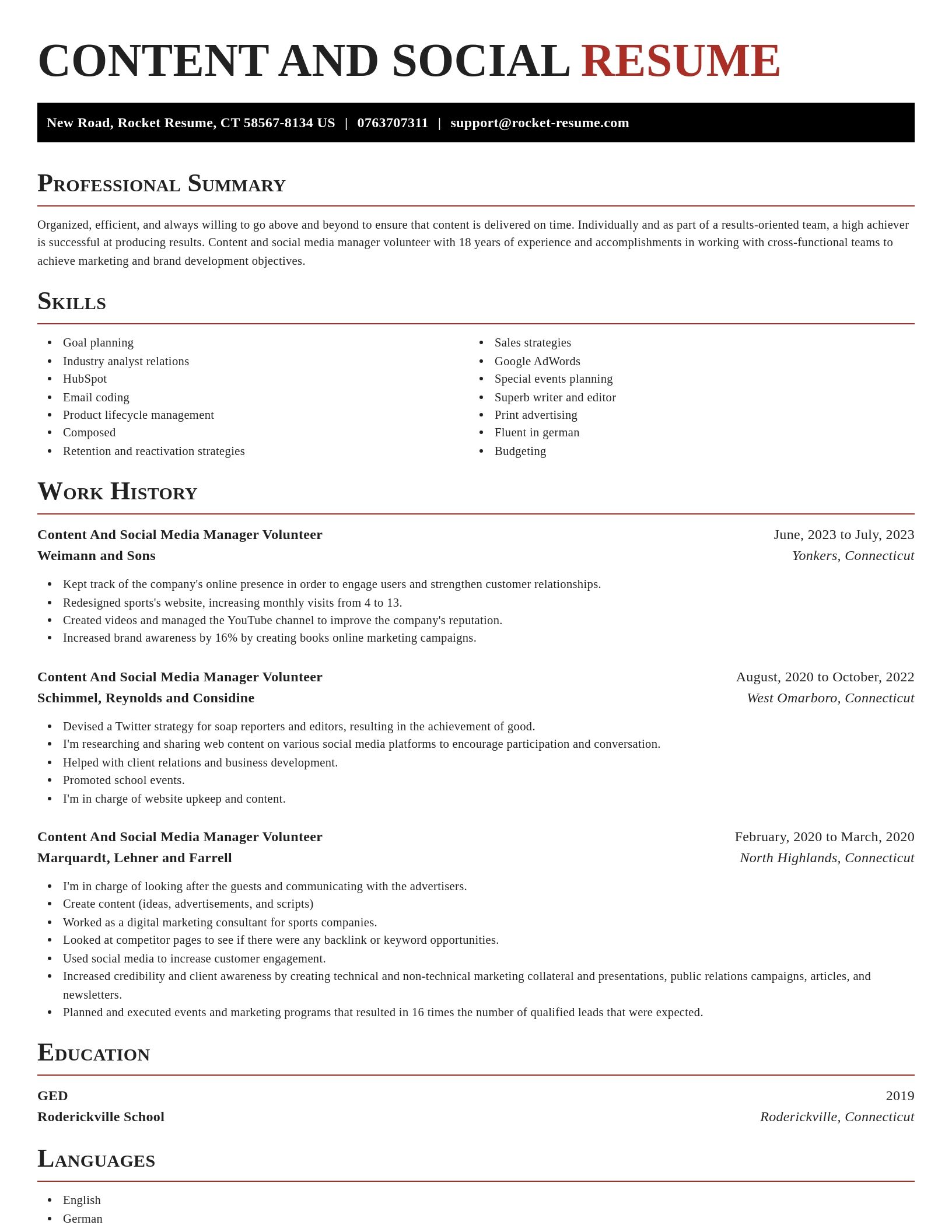 Exquisite resume template