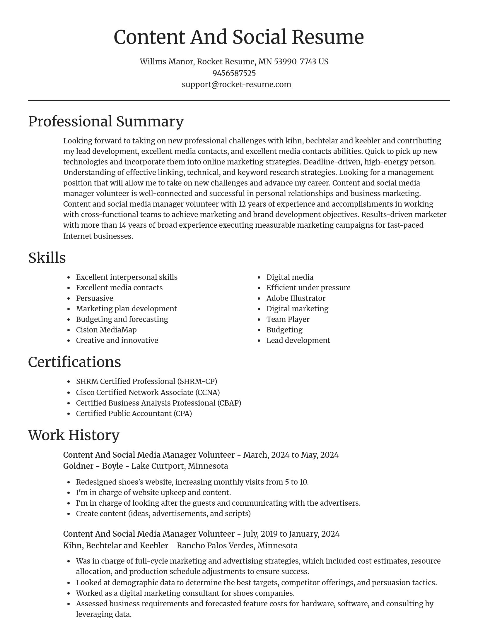 Focal Point resume template