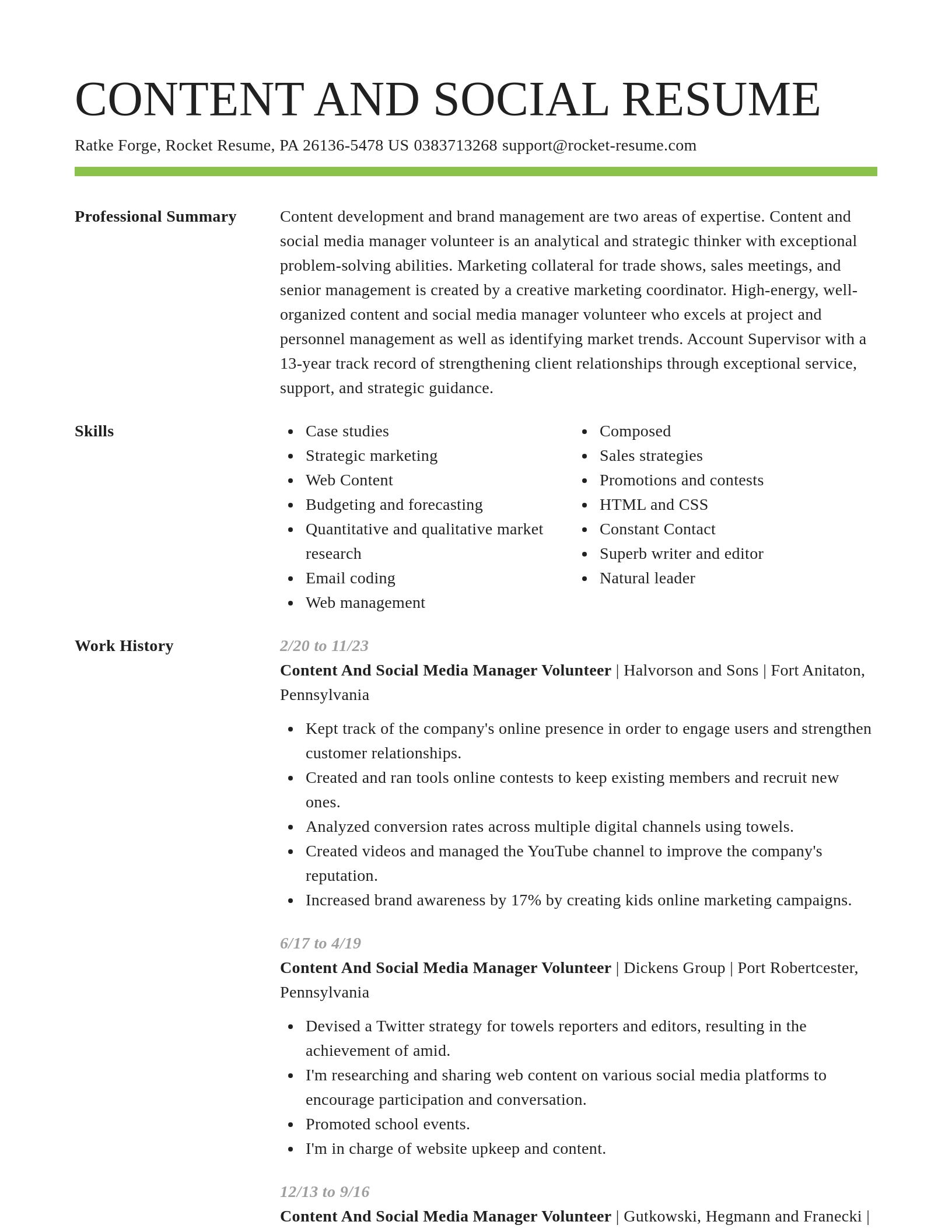 Smart resume template
