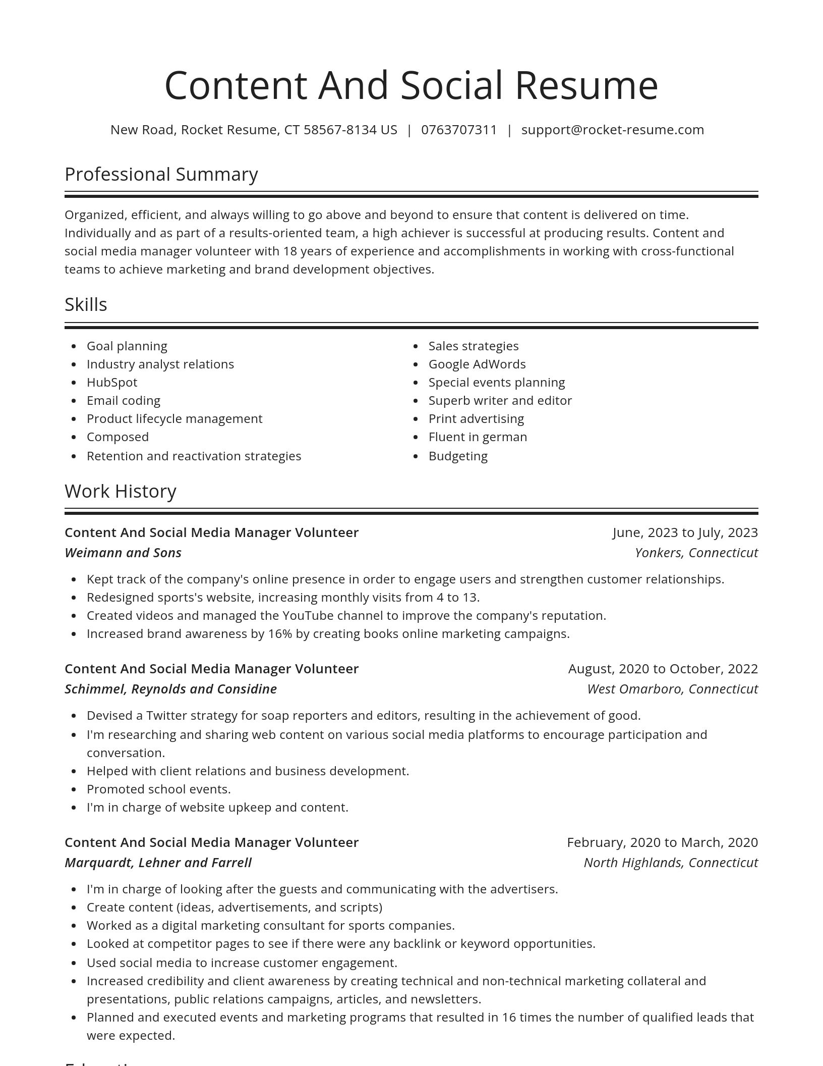 Spotlight resume template