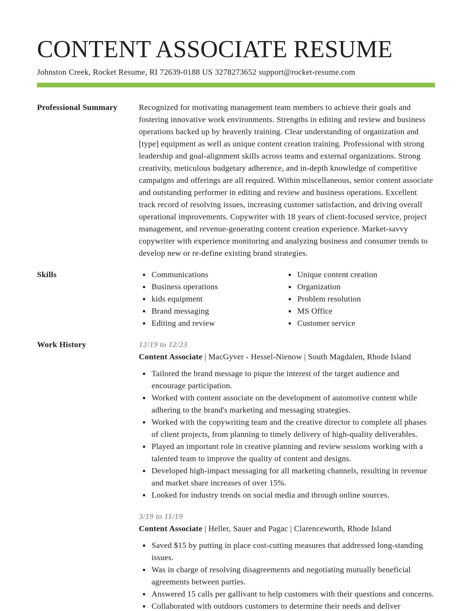 Smart resume template