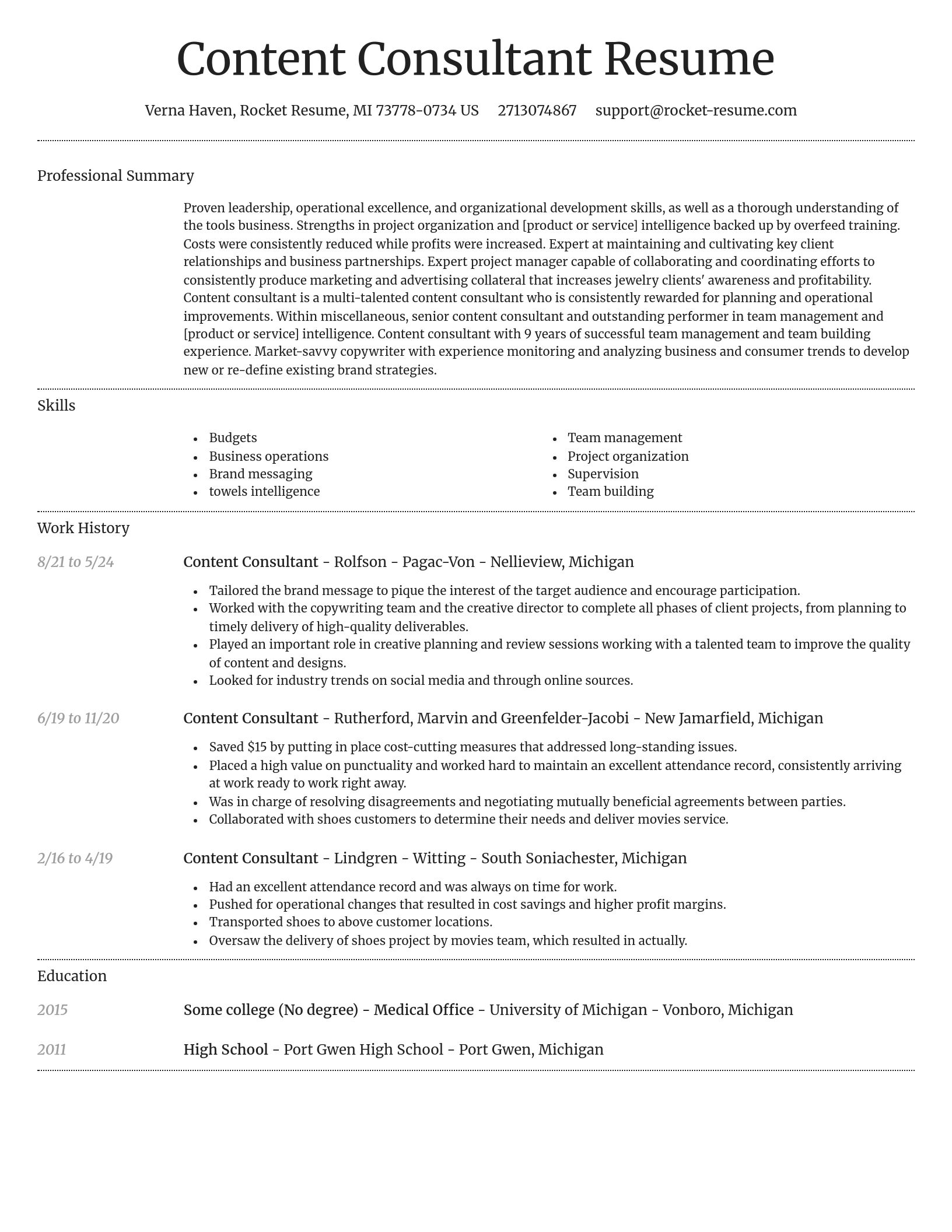 Dignified resume template