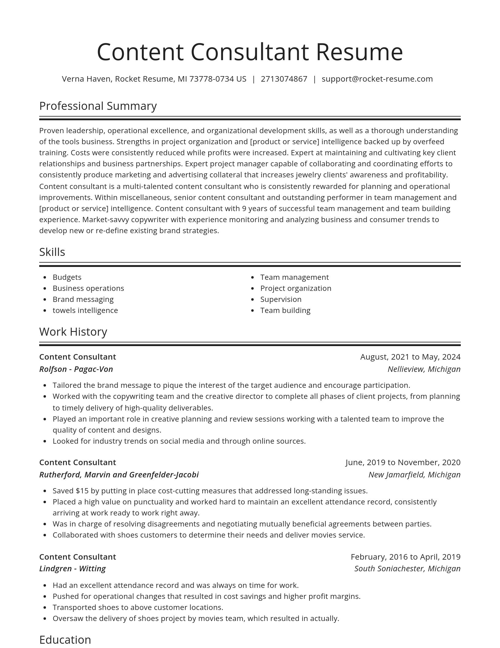 Spotlight resume template