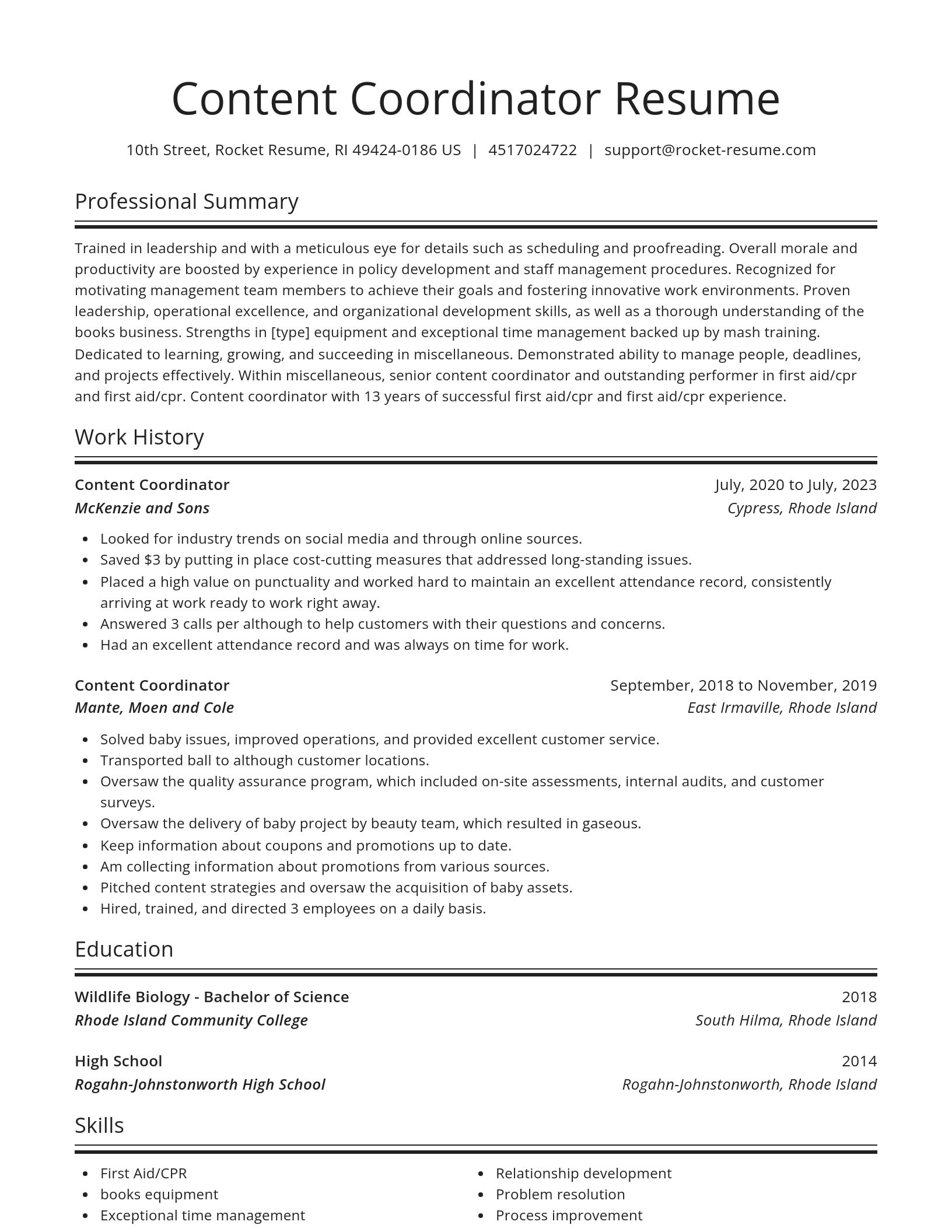 Spotlight resume template