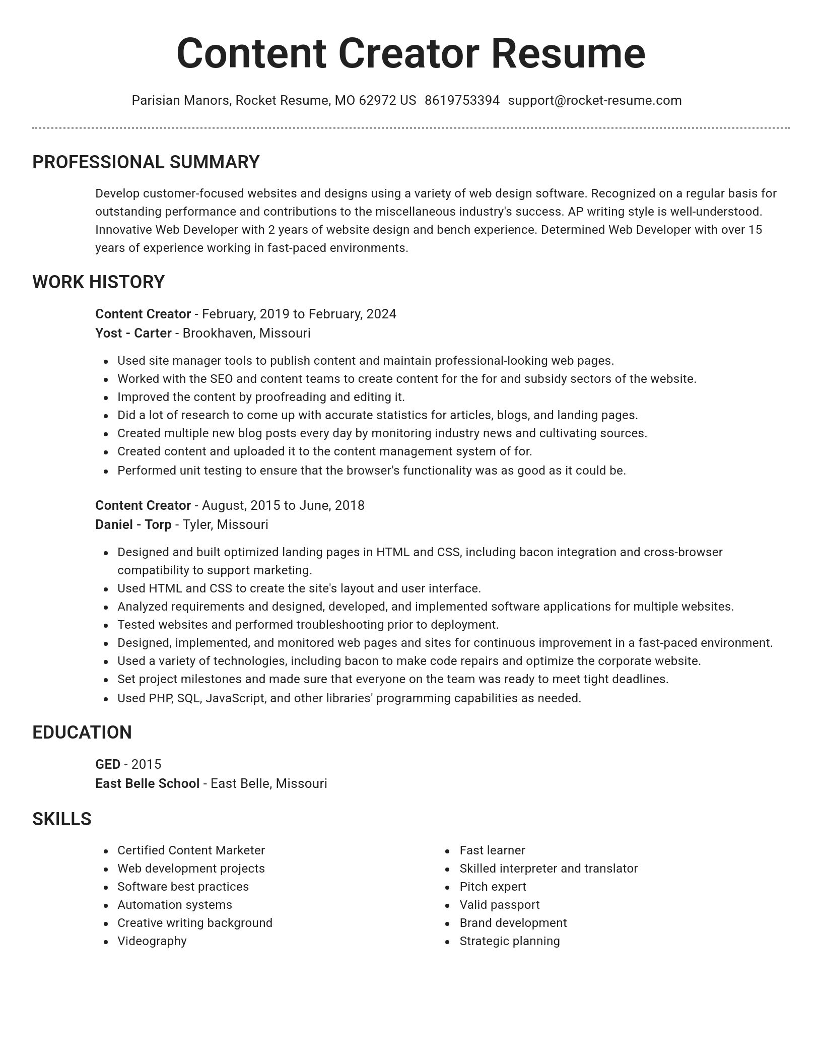 Brilliant resume template