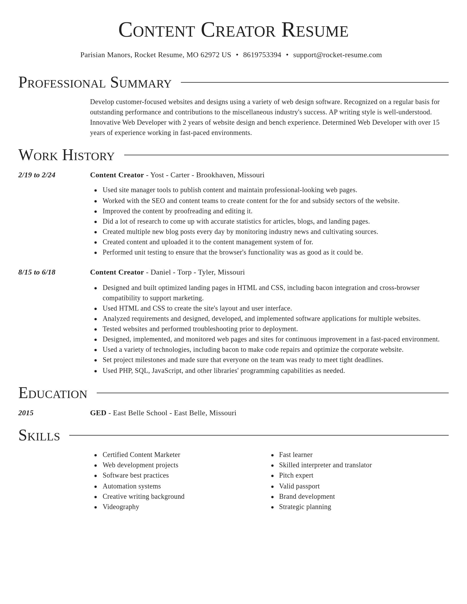 Director resume template