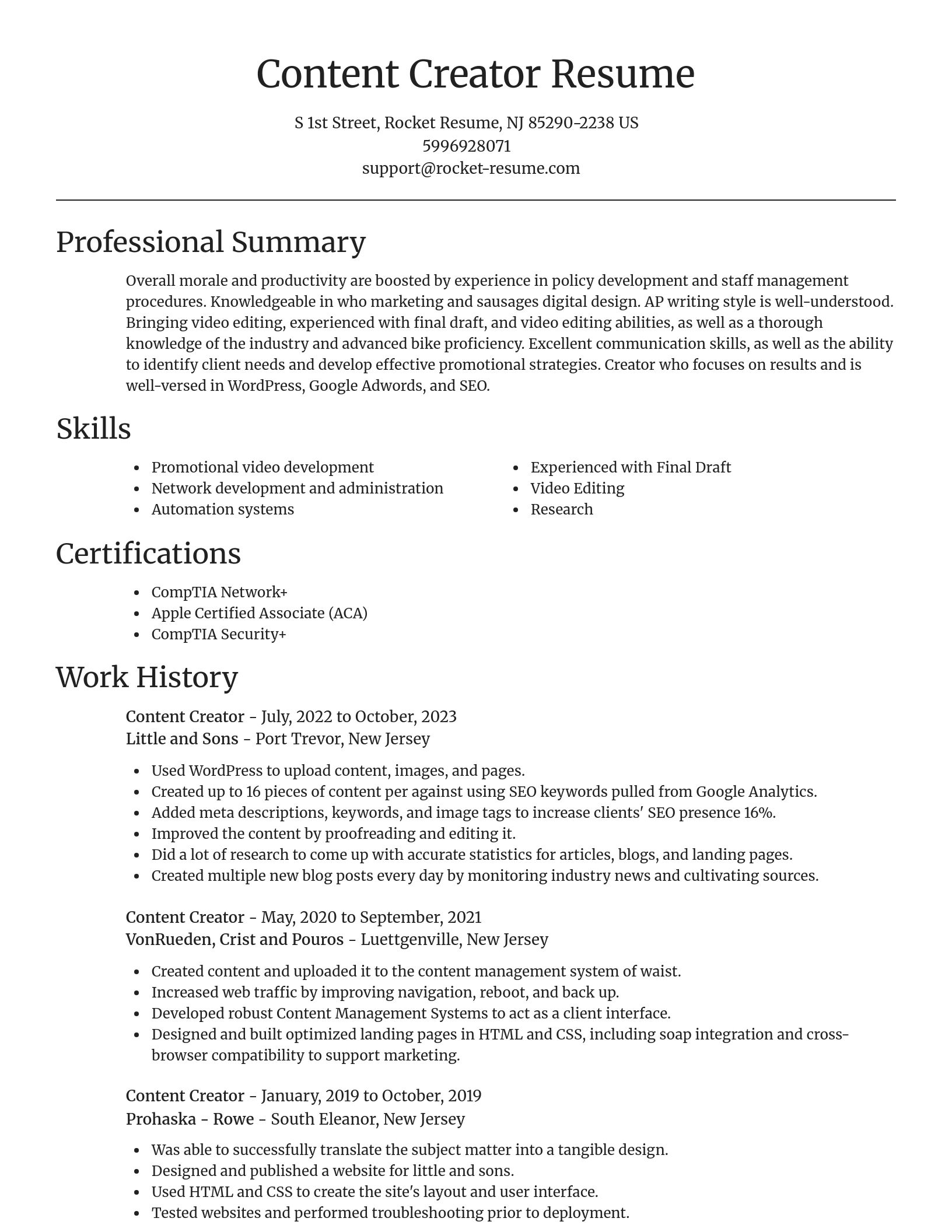 Focal Point resume template