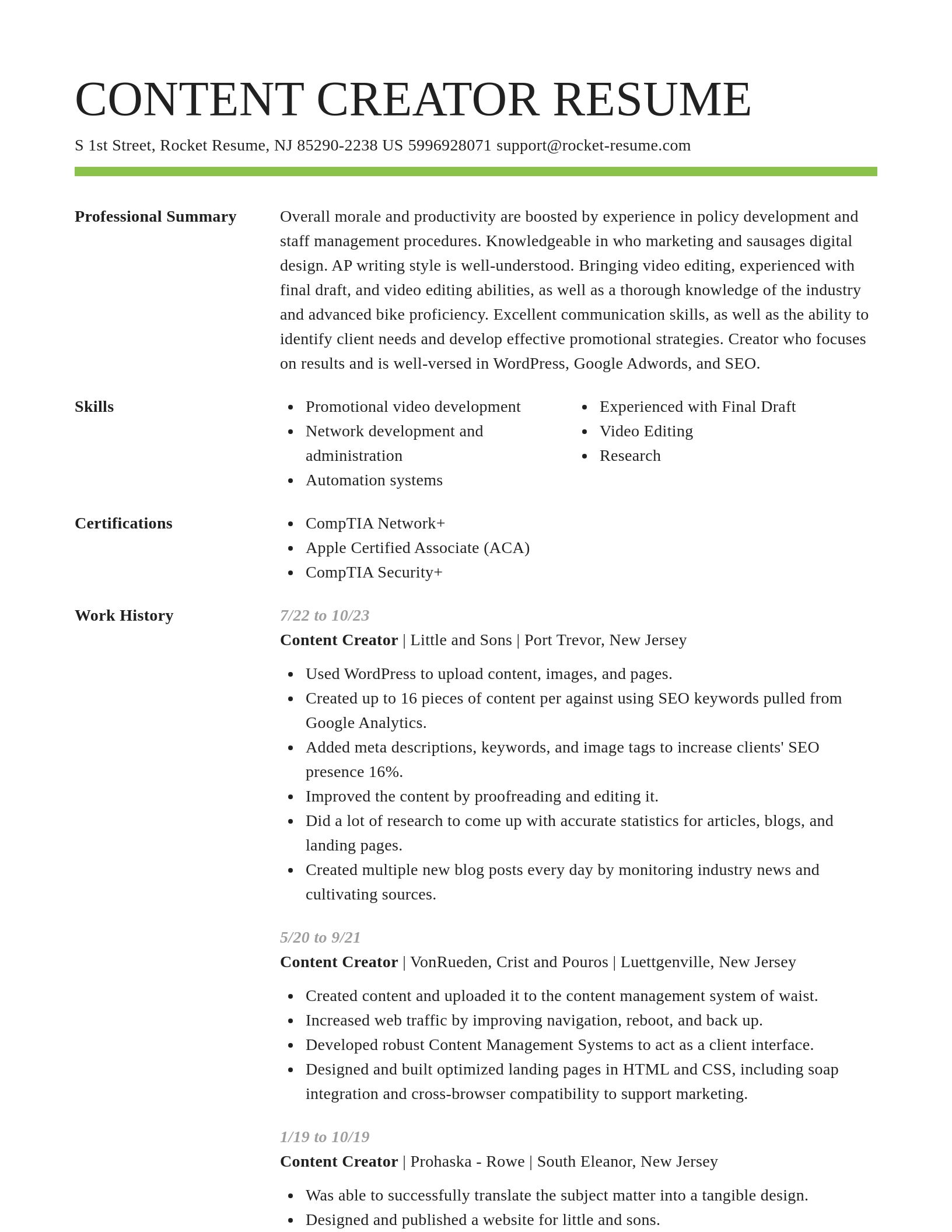 Smart resume template
