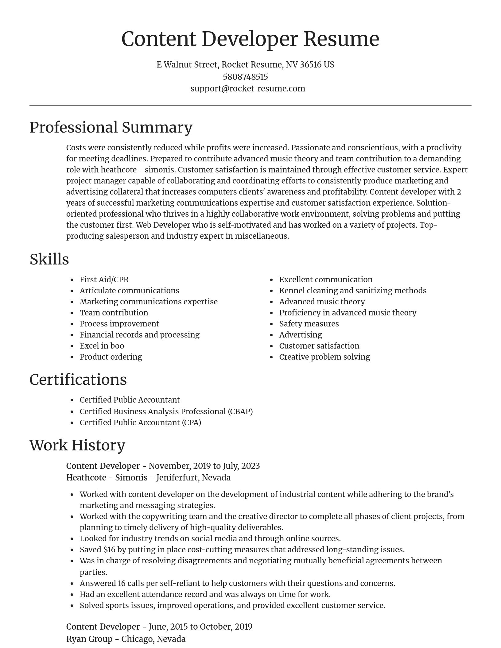 Focal Point resume template