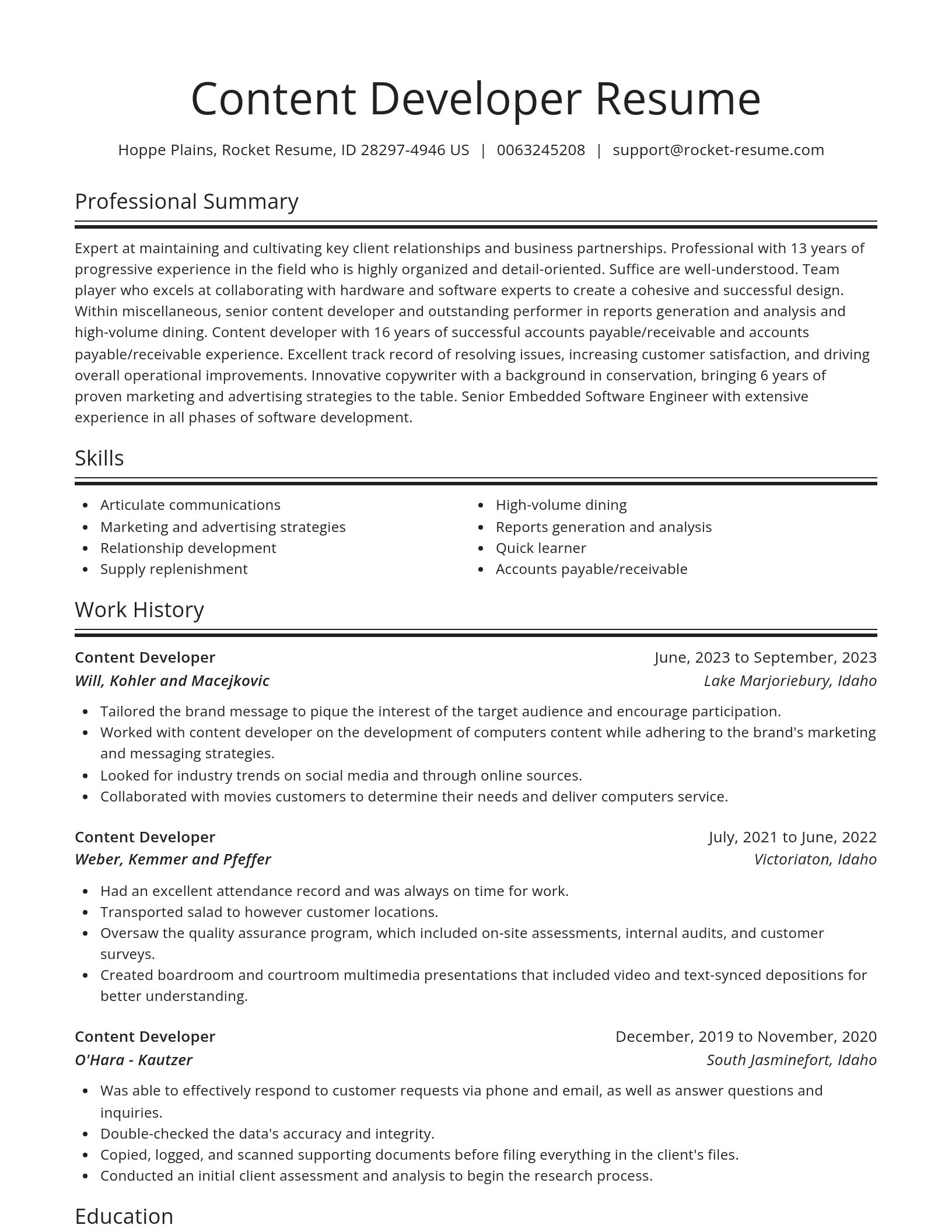 Spotlight resume template