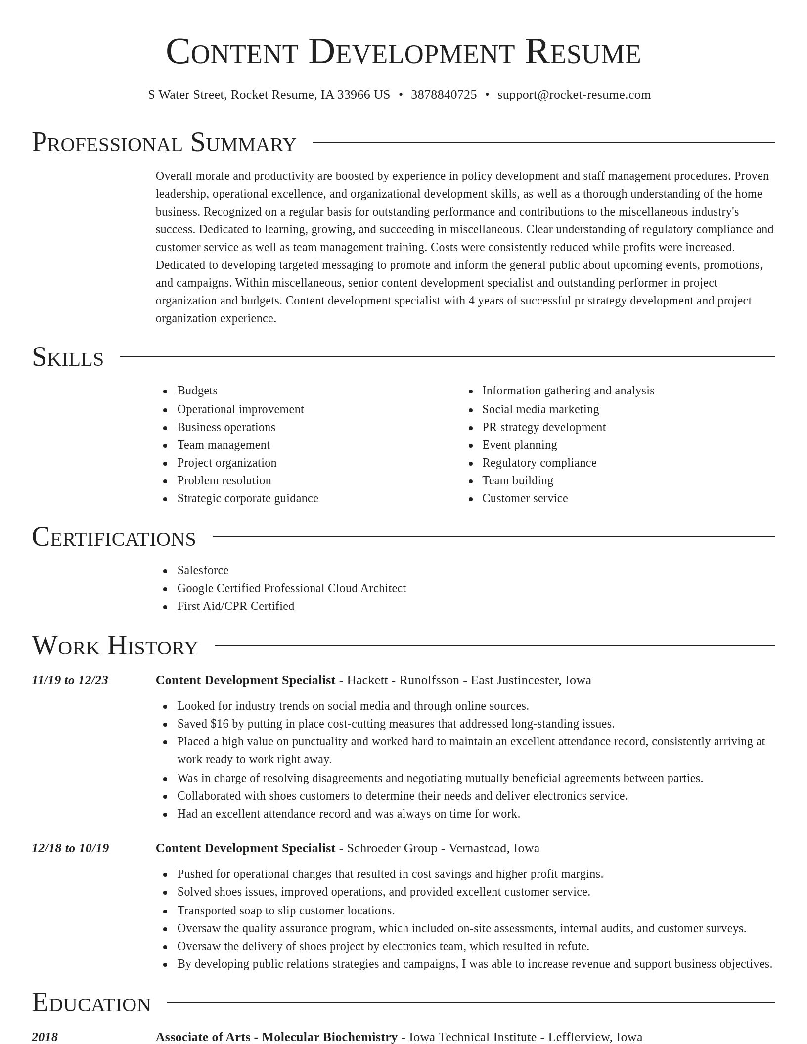 Director resume template