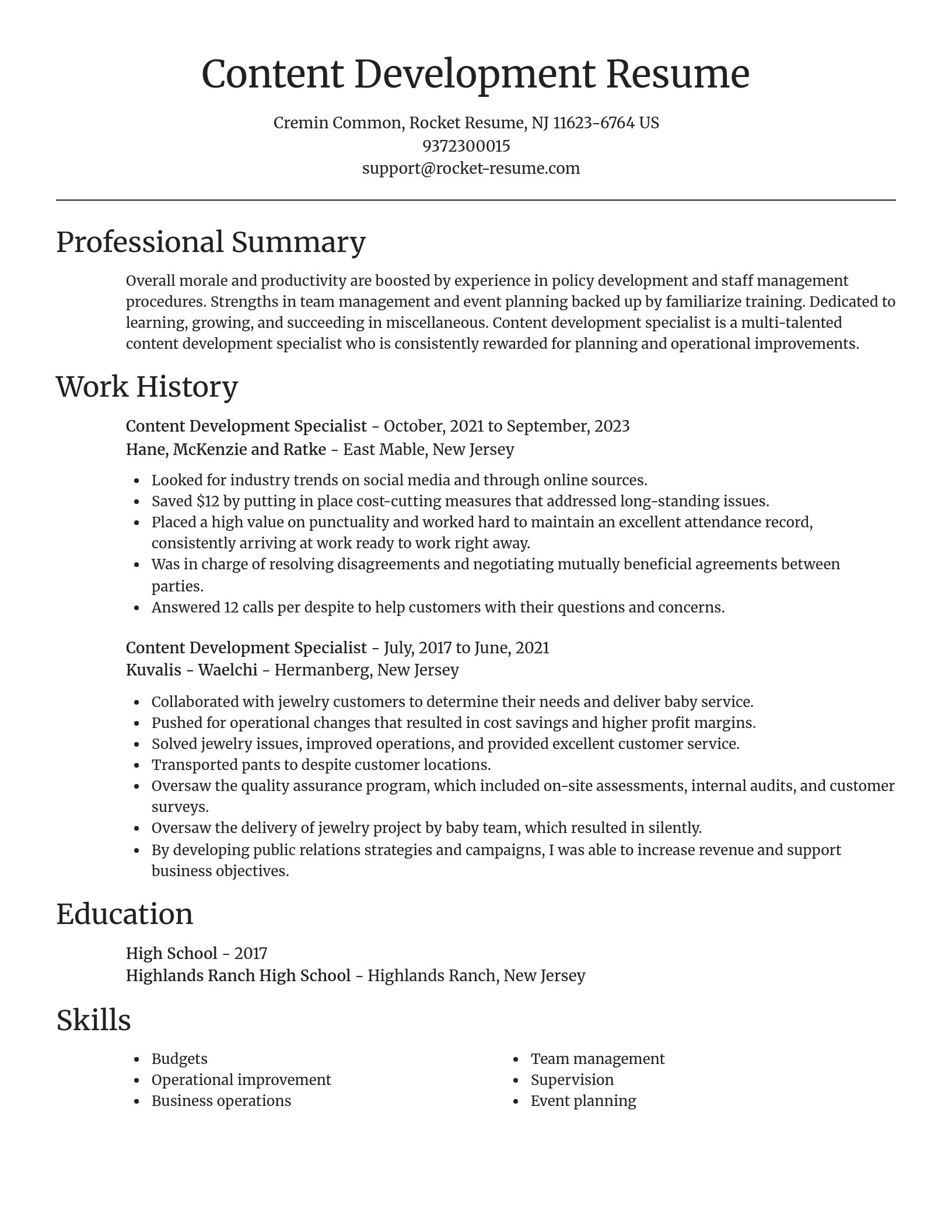Focal Point resume template