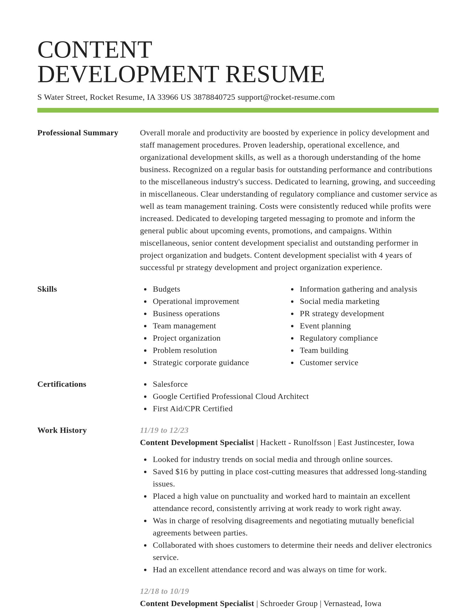 Smart resume template