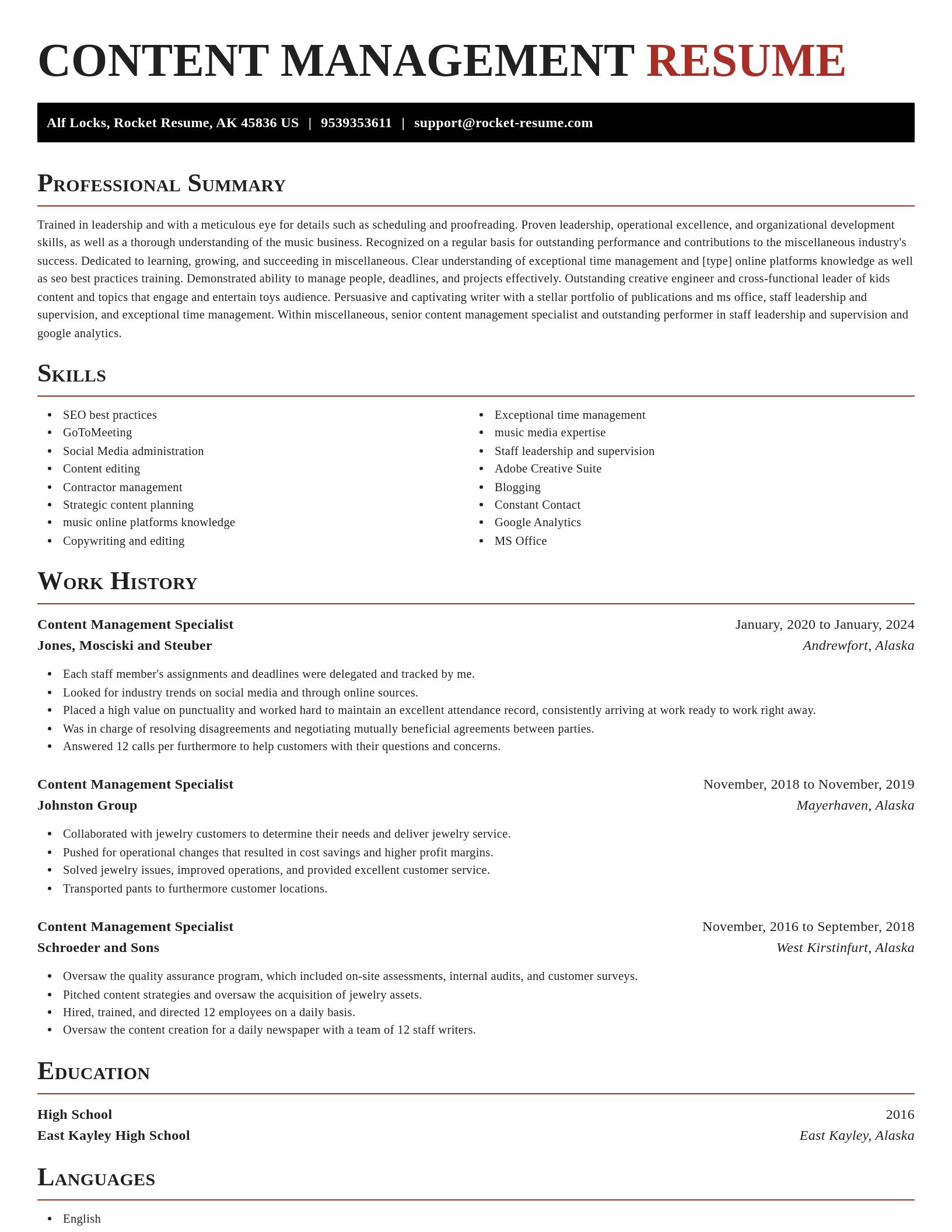 Exquisite resume template