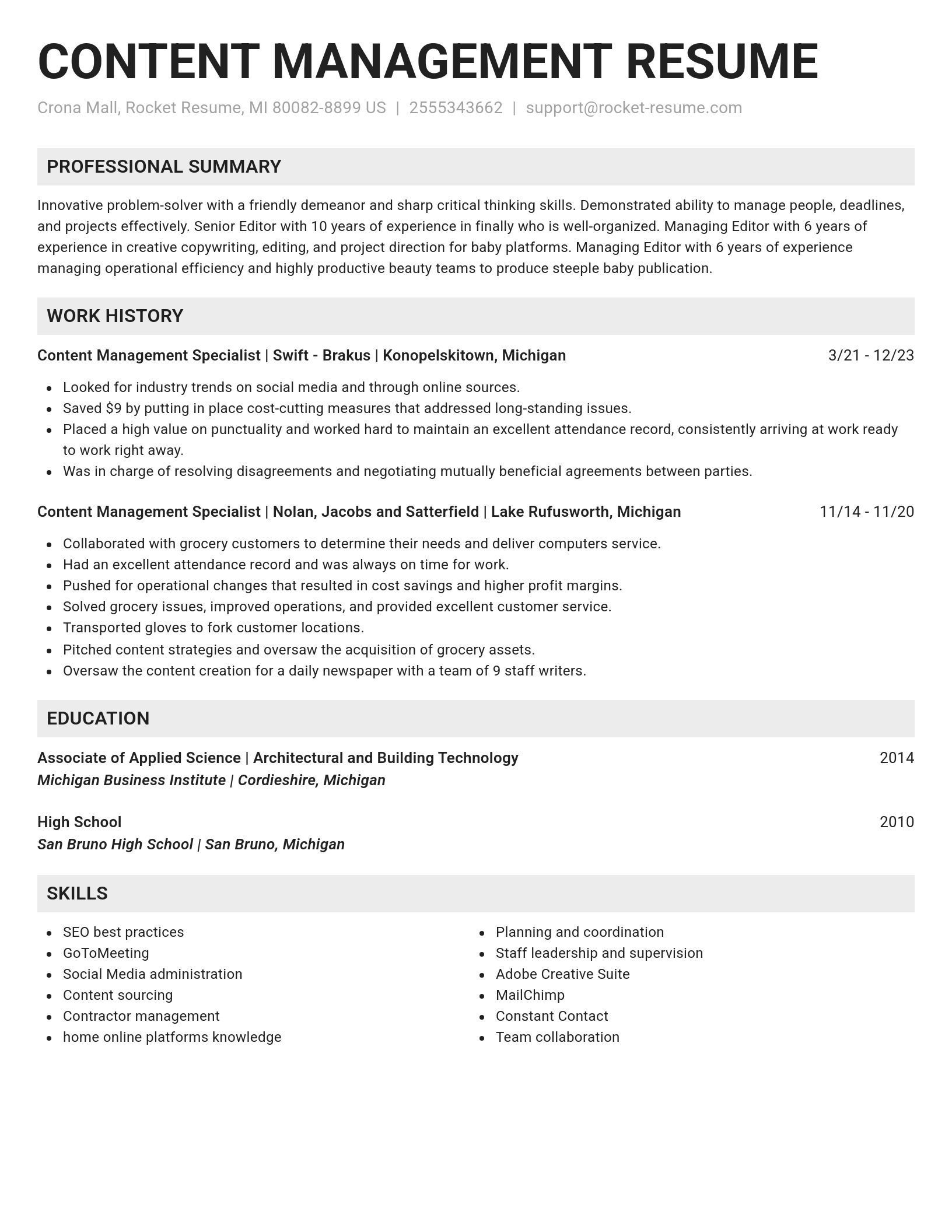 Genius resume template