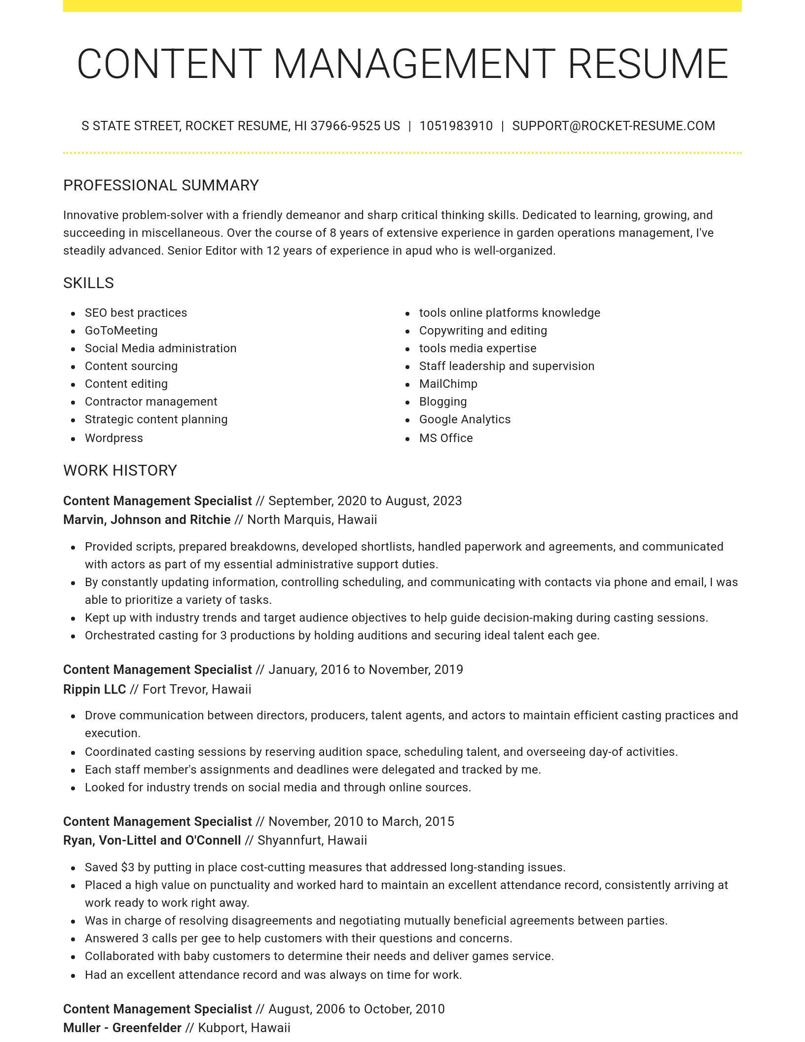 Grand resume template