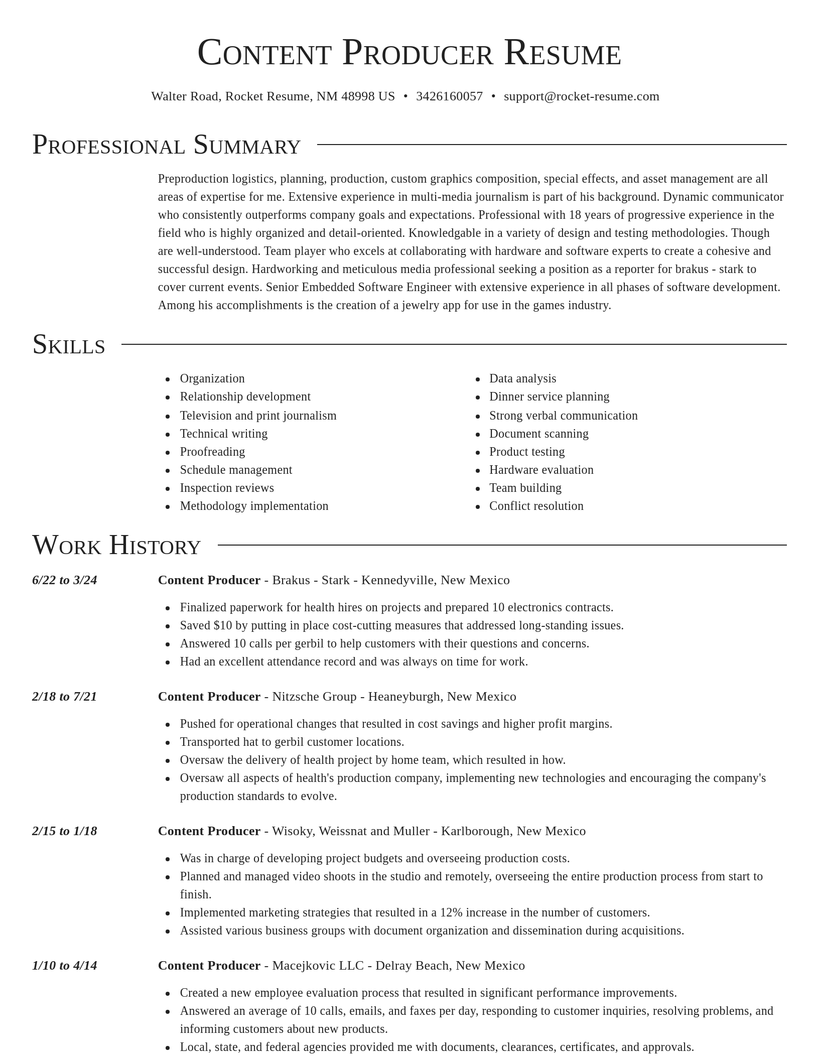 Director resume template