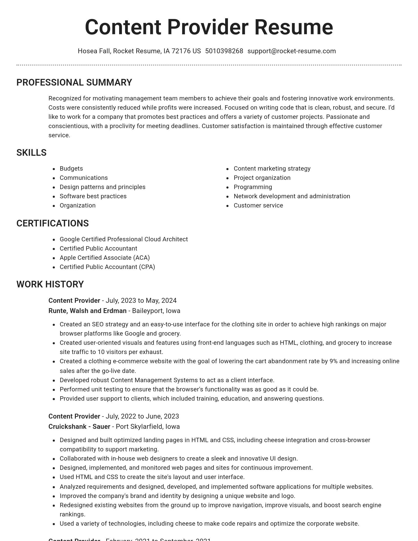 Brilliant resume template