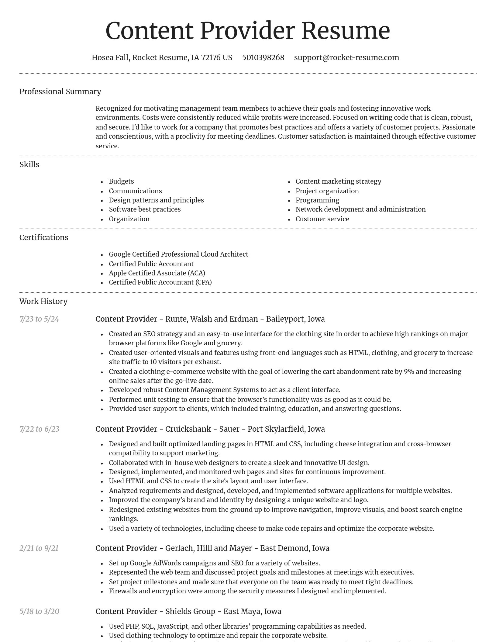Dignified resume template